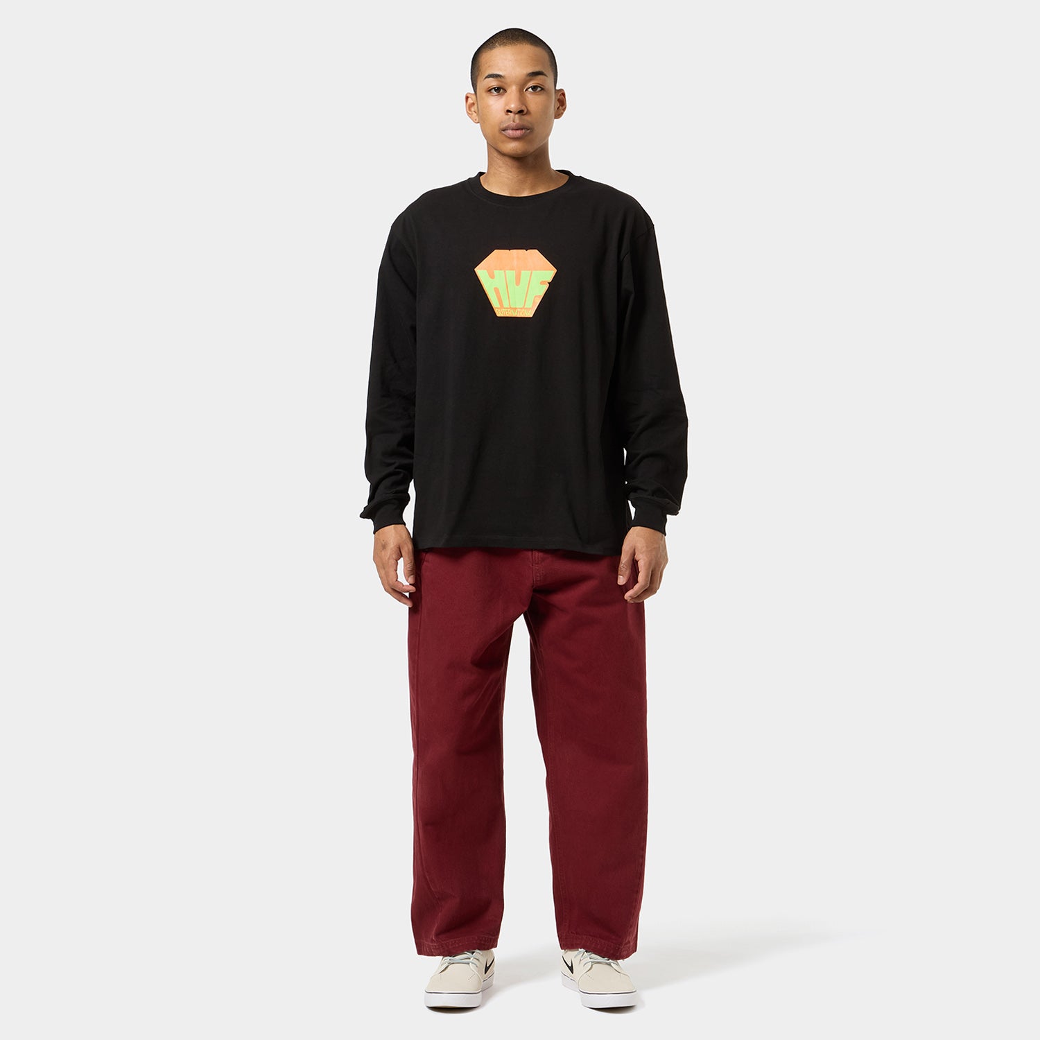 HUF (ハフ) Worldwide JP /T-SHIRTS(Tシャツ)/ BIG BLOCK LS TEE商品 / WHITE