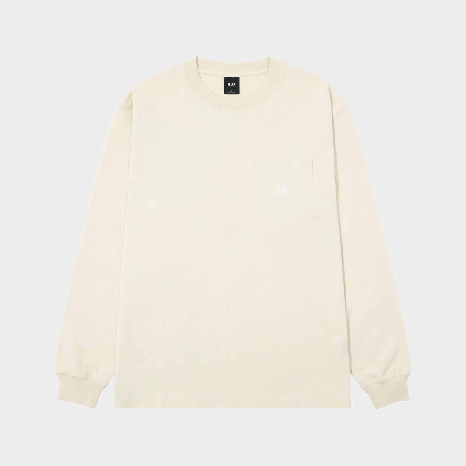 HUF (ハフ) Worldwide JP /T-SHIRTS(Tシャツ)/ SCRIPT POCKET WASHED LS TEE商品 / BLACK