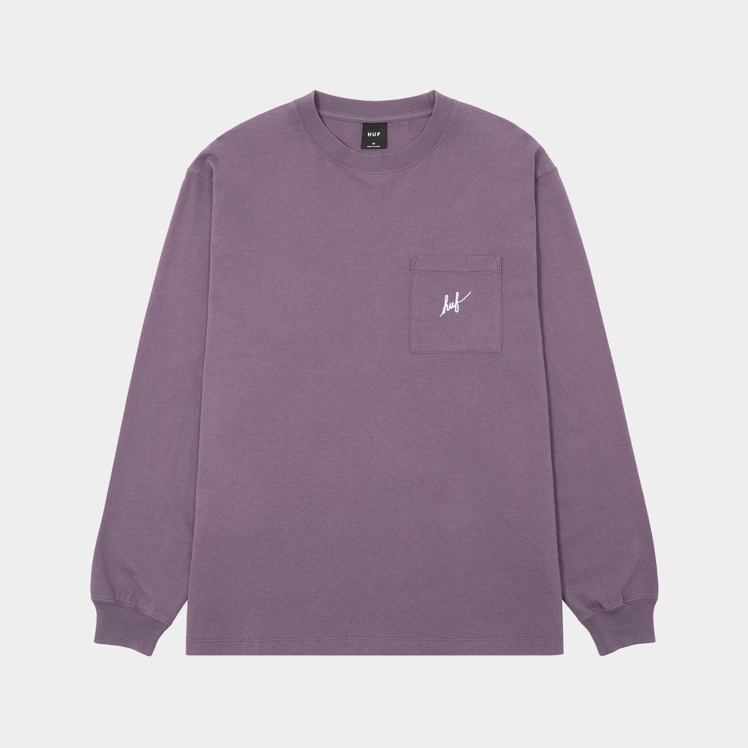 HUF (ハフ) Worldwide JP /T-SHIRTS(Tシャツ)/ SCRIPT POCKET WASHED LS TEE商品 / BLACK