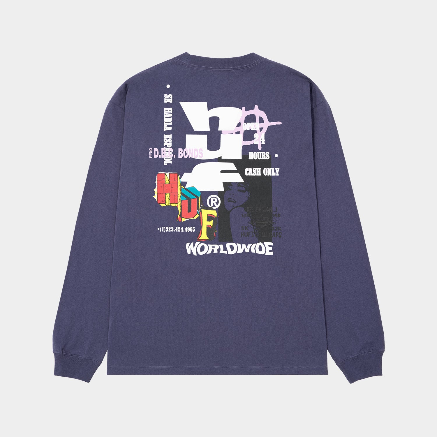 HUF (ハフ) Worldwide JP /T-SHIRTS(Tシャツ)/ CUT AND PASTE LS TEE商品 / NAVY