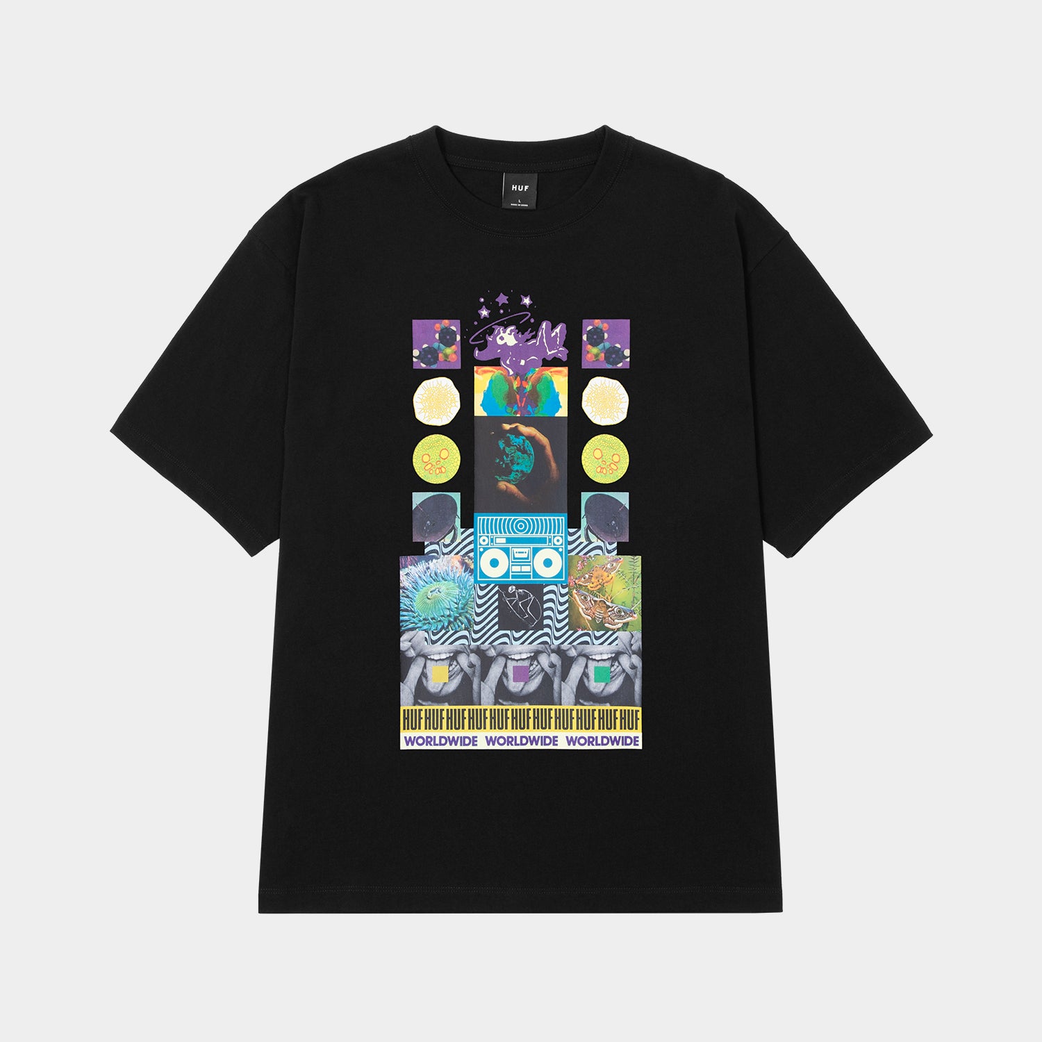 HUF (ハフ) Worldwide JP /T-SHIRTS(Tシャツ)/ NEW EXPERIENCES TEE商品 / BLACK