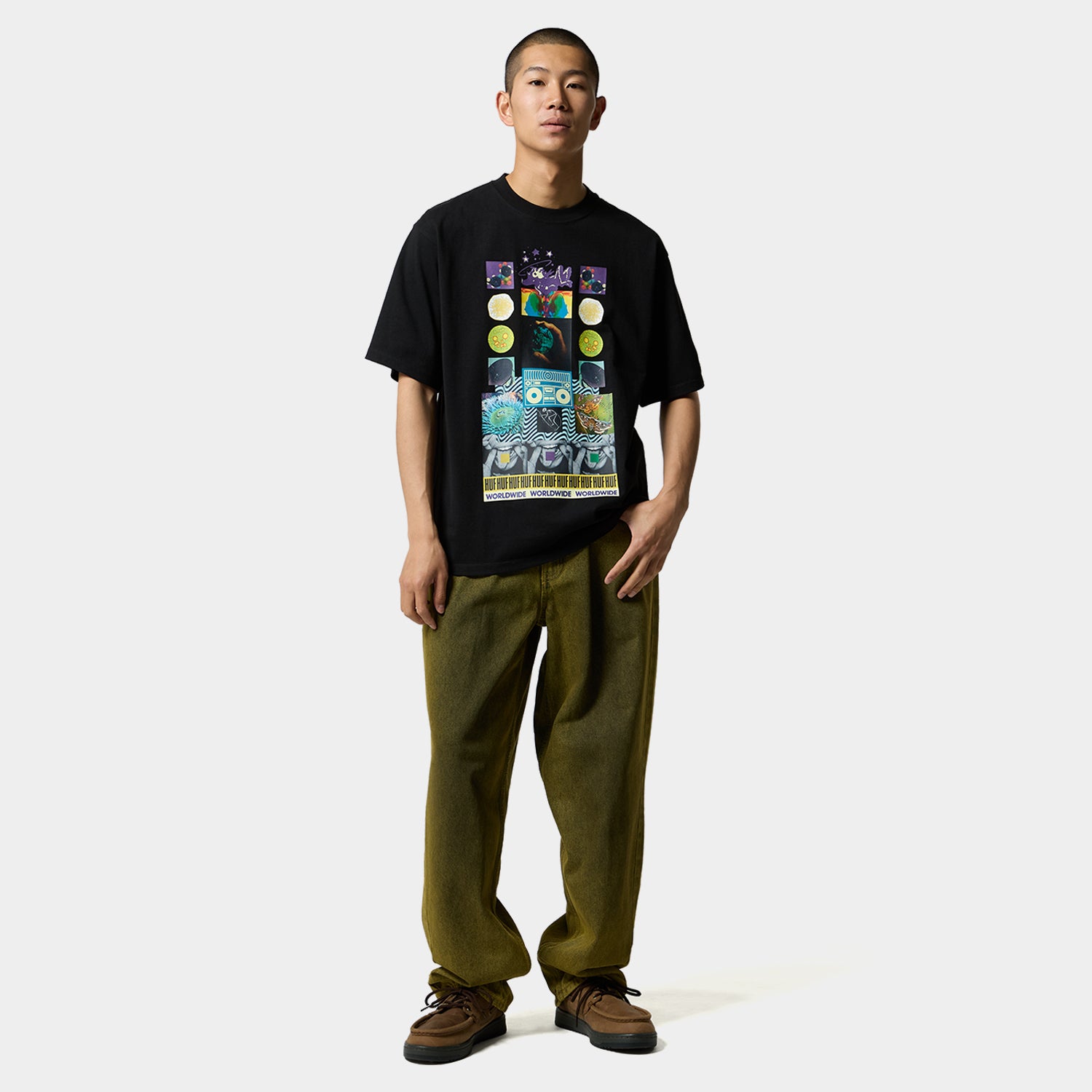 HUF (ハフ) Worldwide JP /T-SHIRTS(Tシャツ)/ NEW EXPERIENCES TEE商品 / BLACK