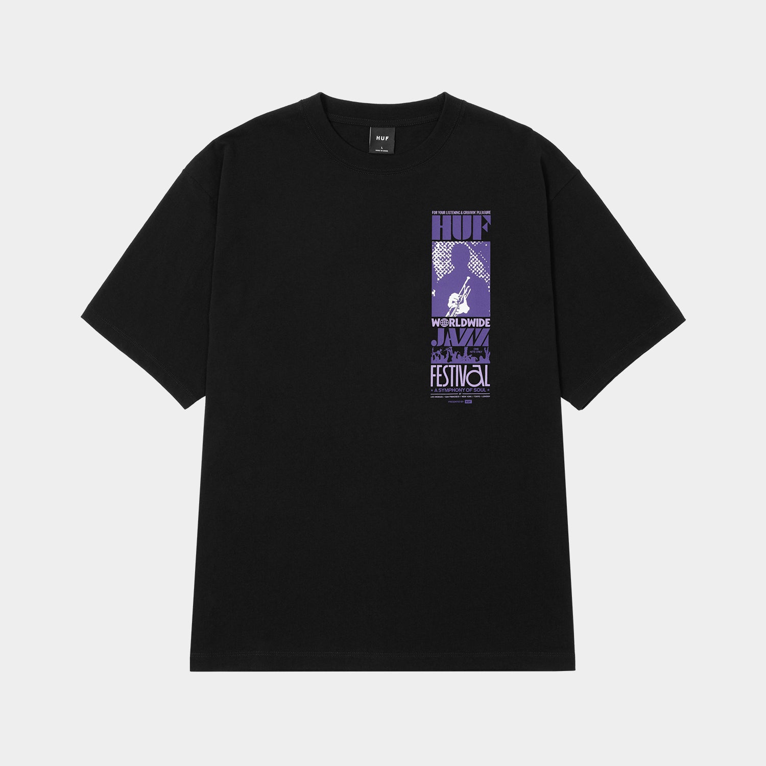 HUF (ハフ) Worldwide JP /T-SHIRTS(Tシャツ)/ WORLD JAZZ FESTIVAL TEE商品 / BLACK