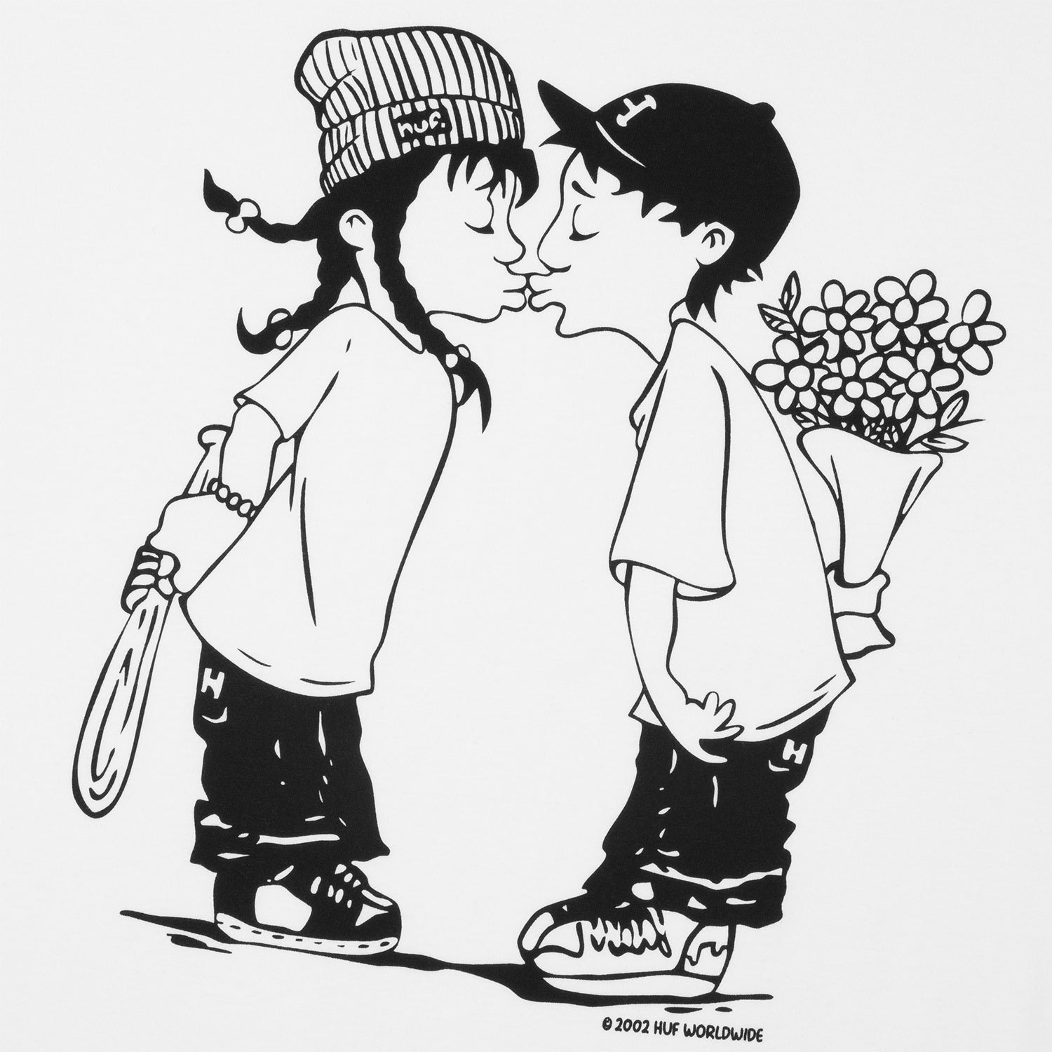 HUF (ハフ) Worldwide JP /T-SHIRTS(Tシャツ)/ HUF AND KISSES TEE商品 / WHITE