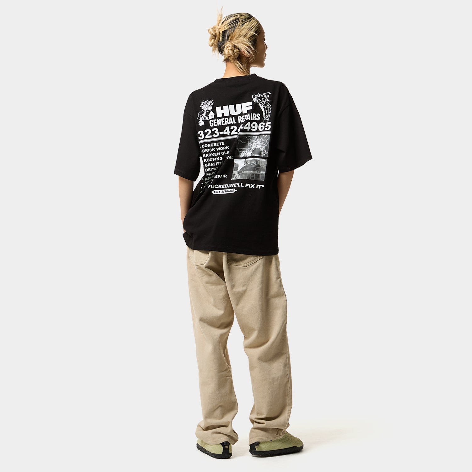 HUF (ハフ) Worldwide JP /T-SHIRTS(Tシャツ)/ GENERAL REPAIRS TEE商品 / BLACK