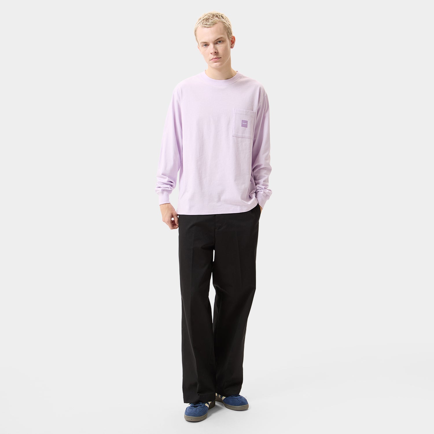 HUF (ハフ) Worldwide JP /T-SHIRTS(Tシャツ)/ BOX LOGO POCKET LS TEE商品 / LT LILAC
