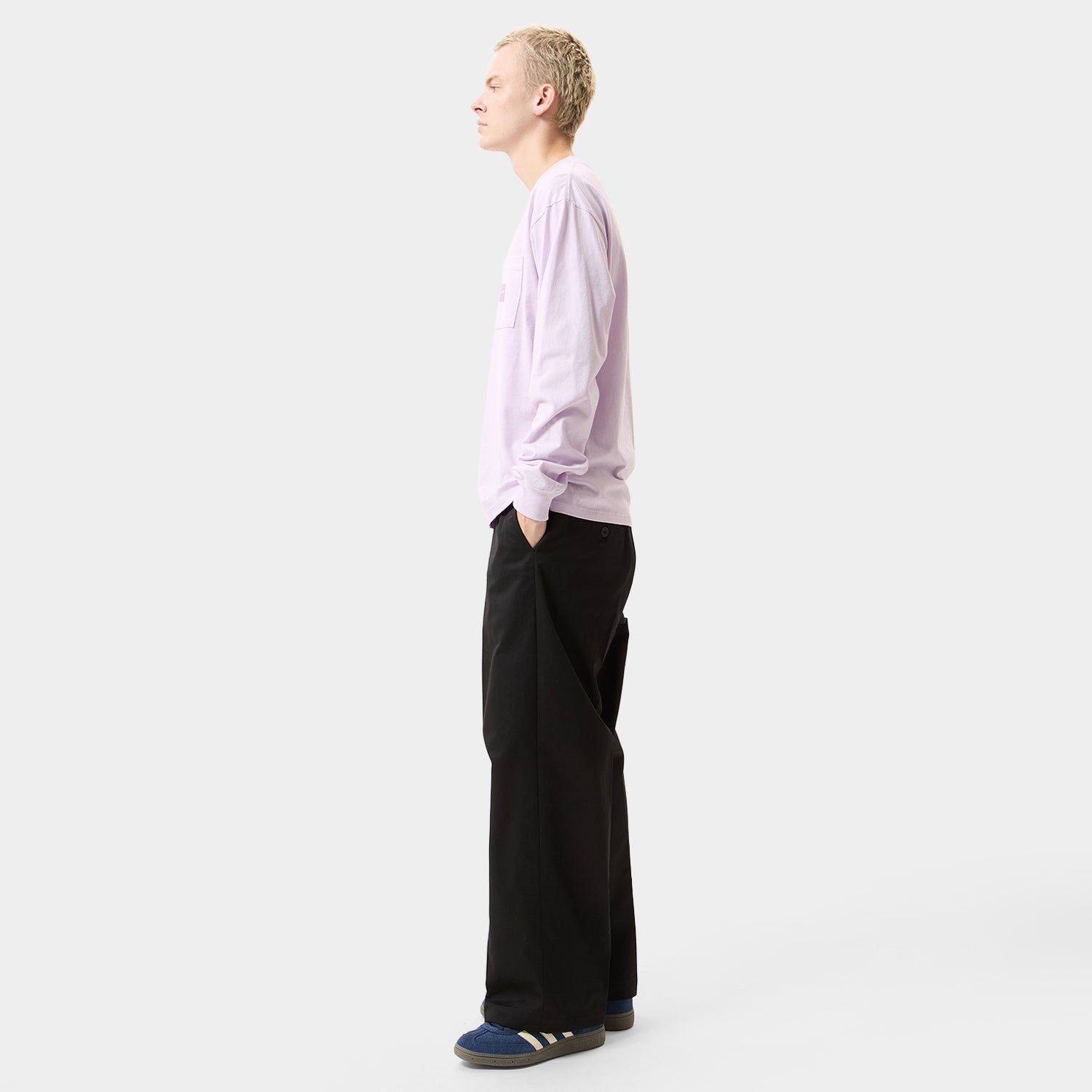 HUF (ハフ) Worldwide JP /T-SHIRTS(Tシャツ)/ BOX LOGO POCKET LS TEE商品 / LT LILAC