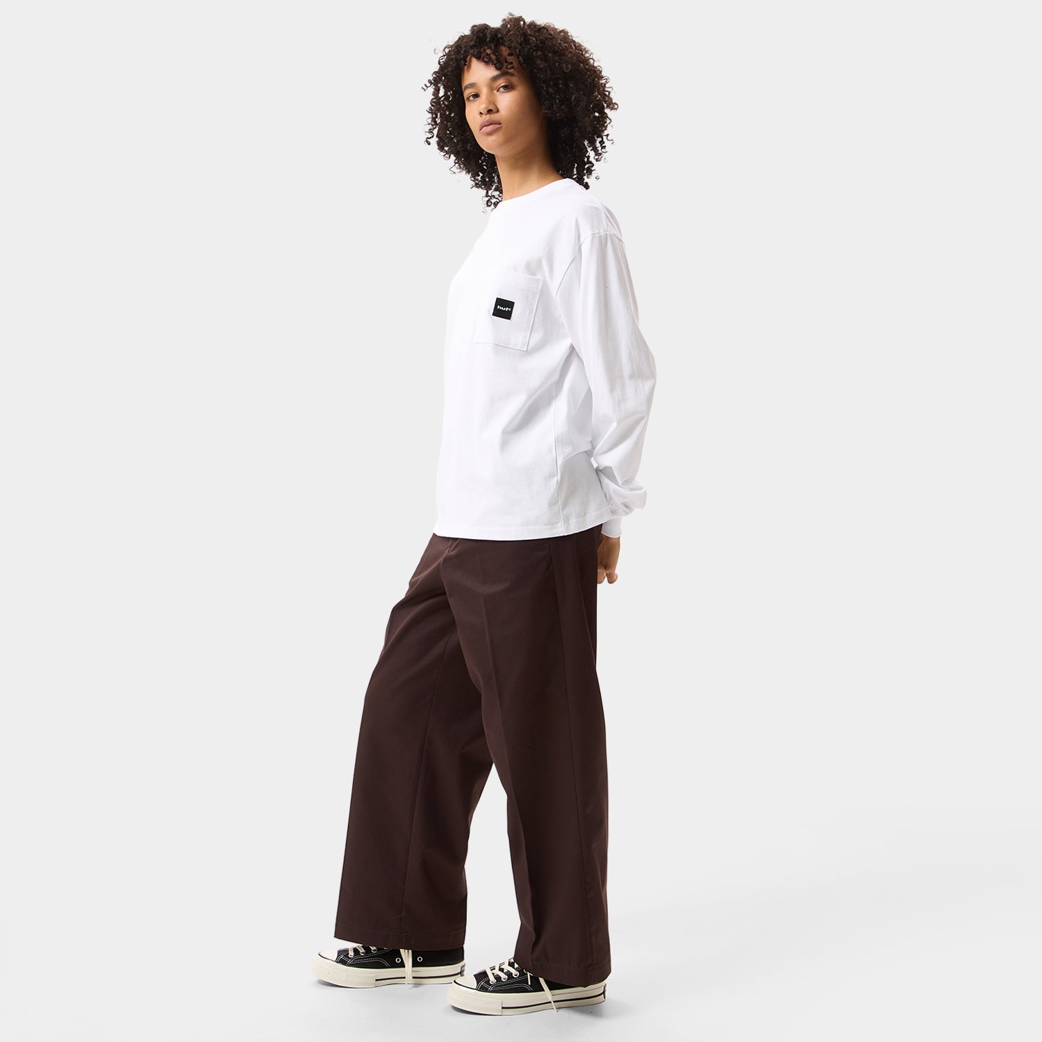 HUF (ハフ) Worldwide JP /T-SHIRTS(Tシャツ)/ BOX LOGO POCKET LS TEE商品 / LT LILAC