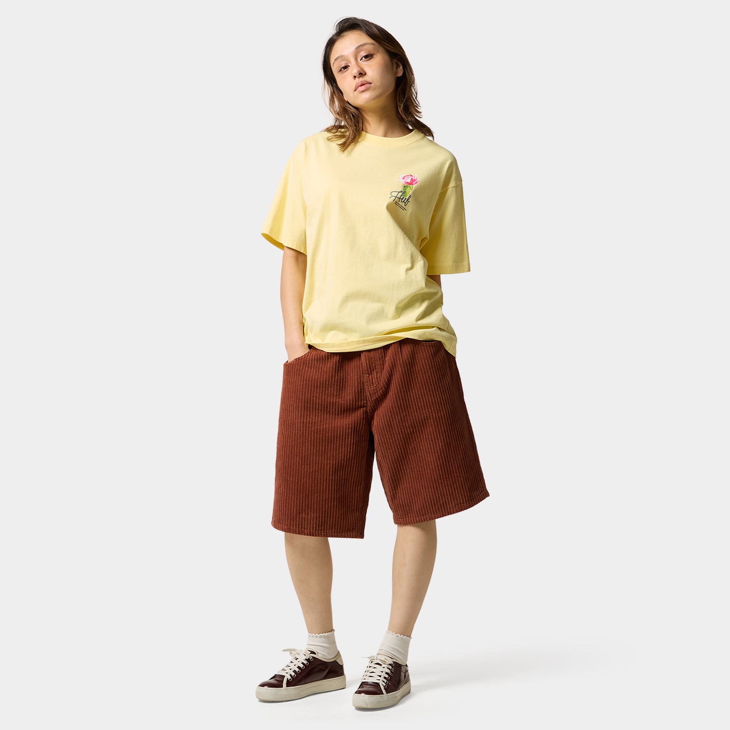 HUF (ハフ) Worldwide JP /T-SHIRTS(Tシャツ)/ DESERT ROSE TEE商品 / LT YELLOW