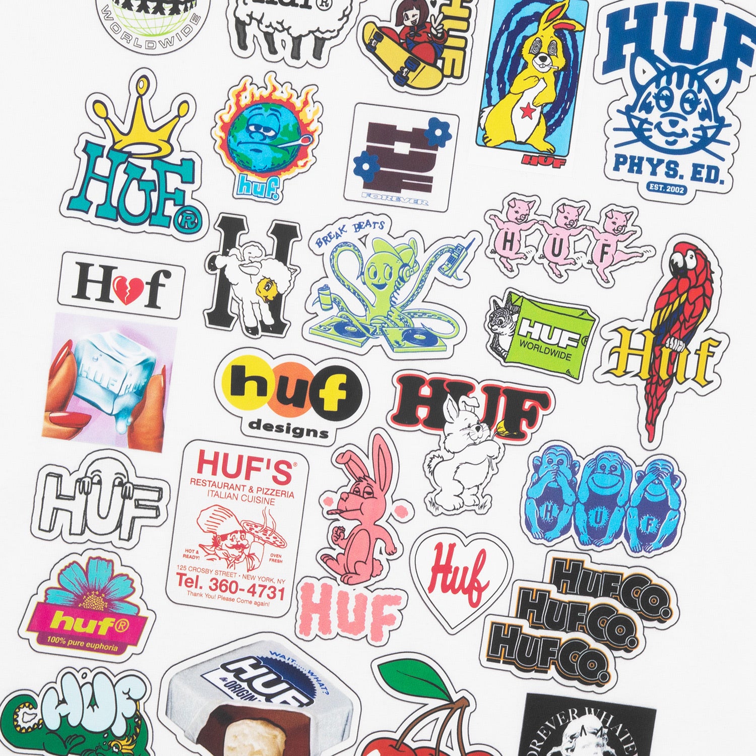 HUF (ハフ) Worldwide JP /T-SHIRTS(Tシャツ)/ STICKER PACK TEE商品 / WHITE