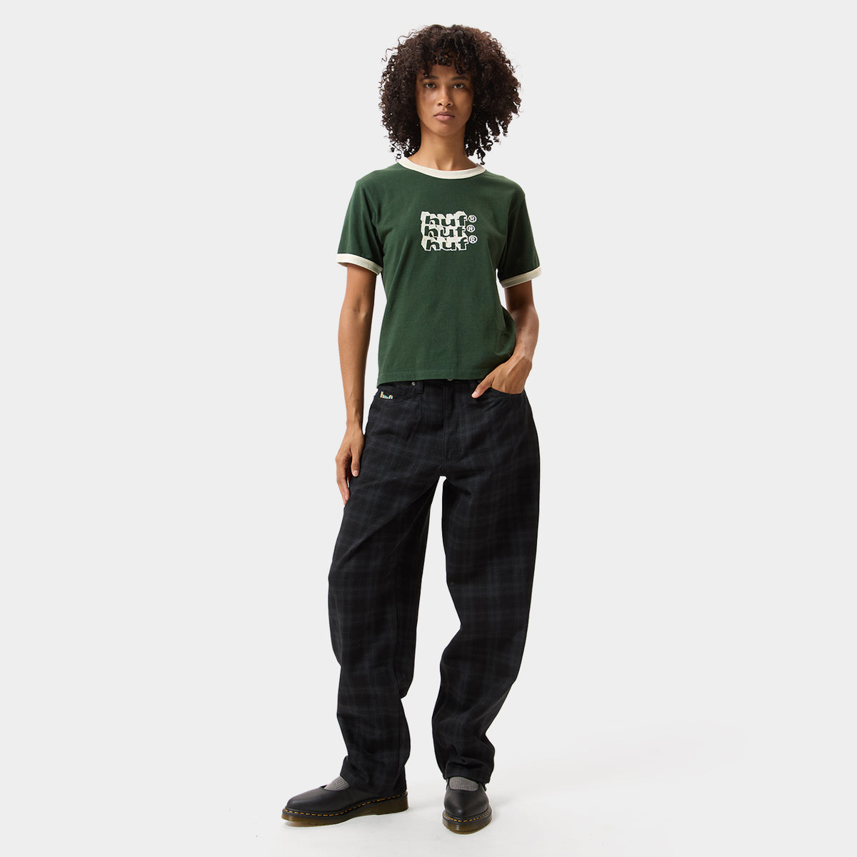 HUF (ハフ) Worldwide JP /T-SHIRTS(Tシャツ)/ HAND STACKED TINY RINGER TEE商品 / NATURAL