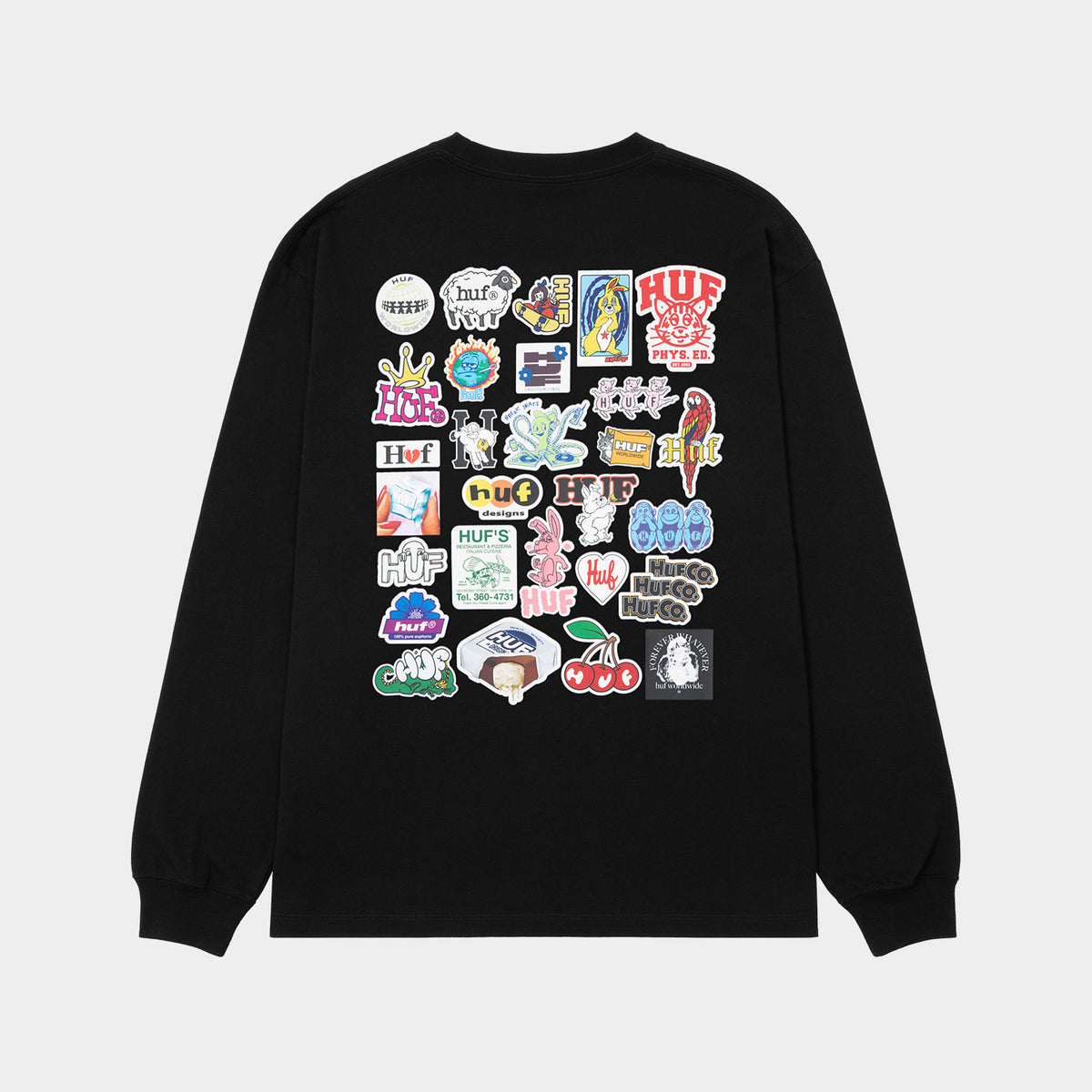 HUF (ハフ) Worldwide JP /T-SHIRTS(Tシャツ)/ STICKER PACK LS TEE商品 / WHITE