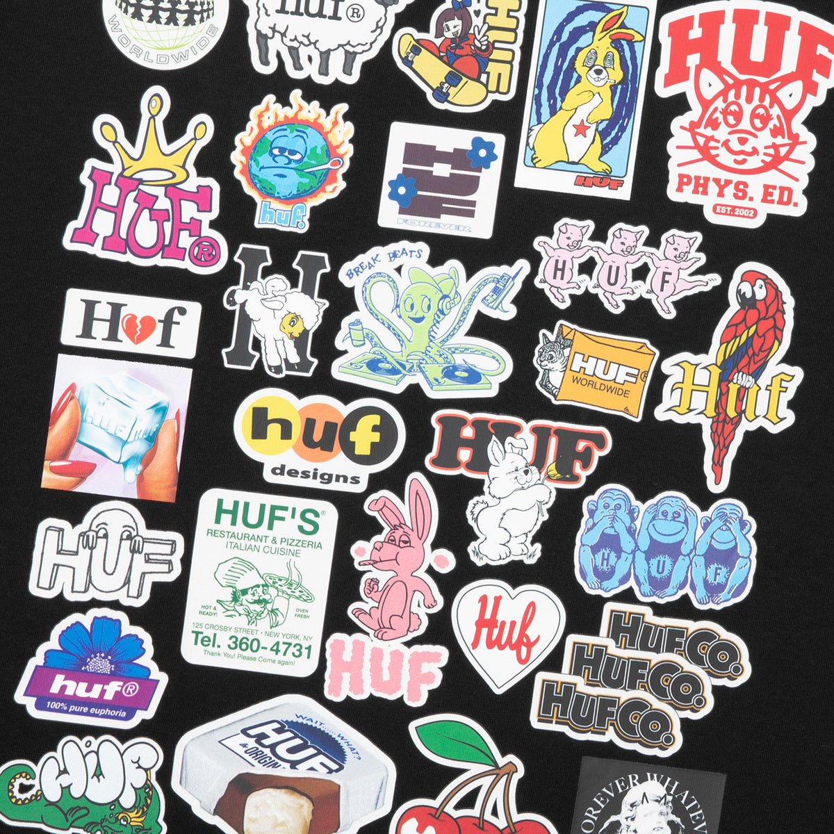 HUF (ハフ) Worldwide JP /T-SHIRTS(Tシャツ)/ STICKER PACK LS TEE商品 / WHITE