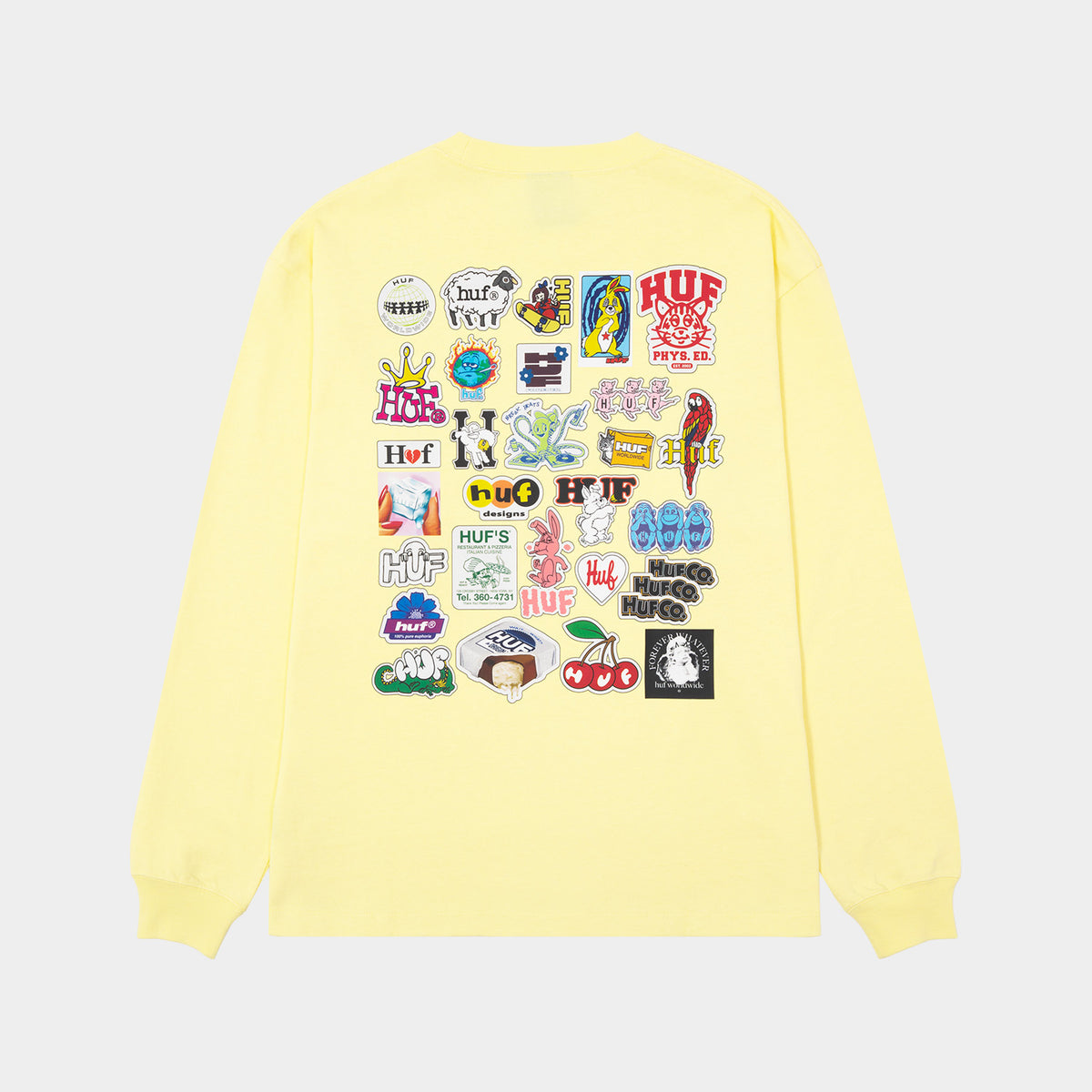 HUF (ハフ) Worldwide JP /T-SHIRTS(Tシャツ)/ STICKER PACK LS TEE商品 / WHITE