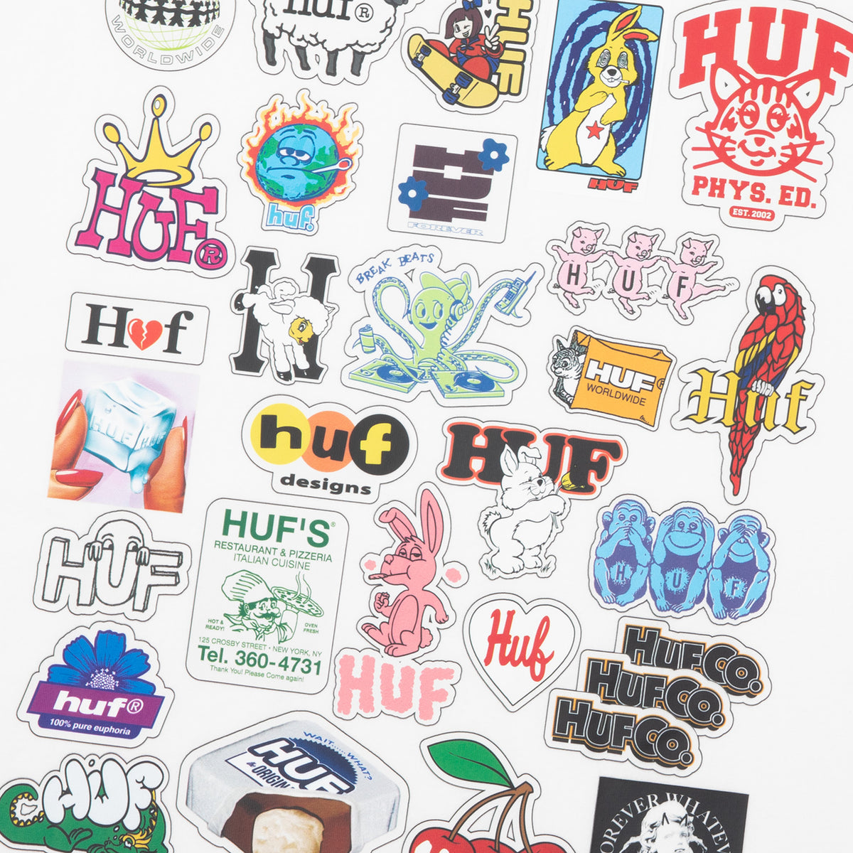 HUF (ハフ) Worldwide JP /T-SHIRTS(Tシャツ)/ STICKER PACK LS TEE商品 / WHITE