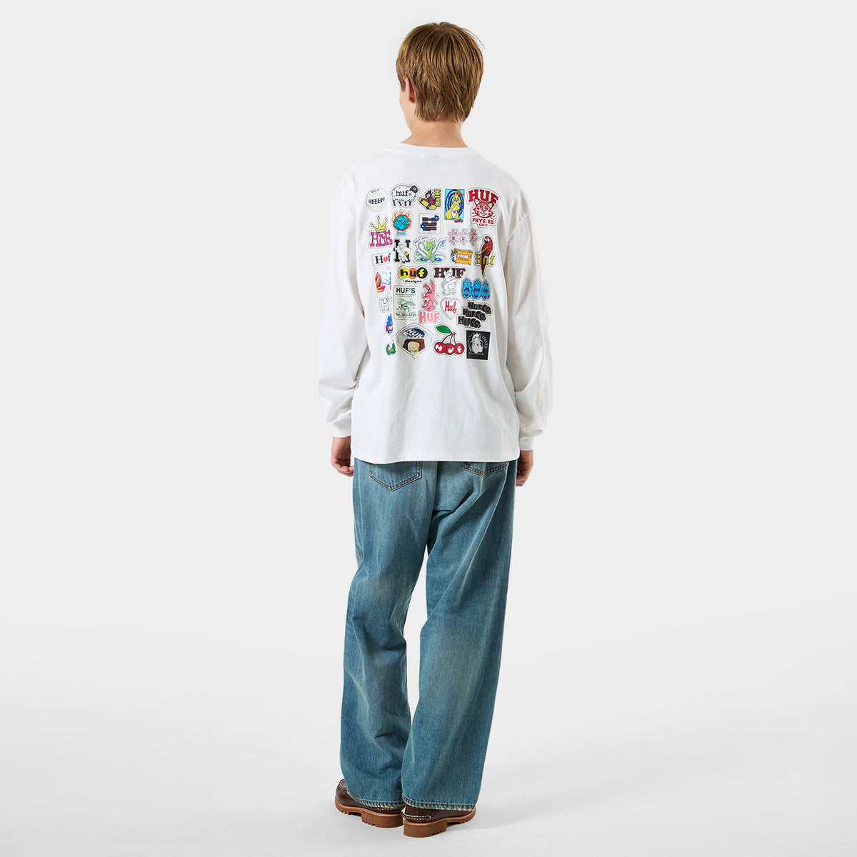 HUF (ハフ) Worldwide JP /T-SHIRTS(Tシャツ)/ STICKER PACK LS TEE商品 / WHITE