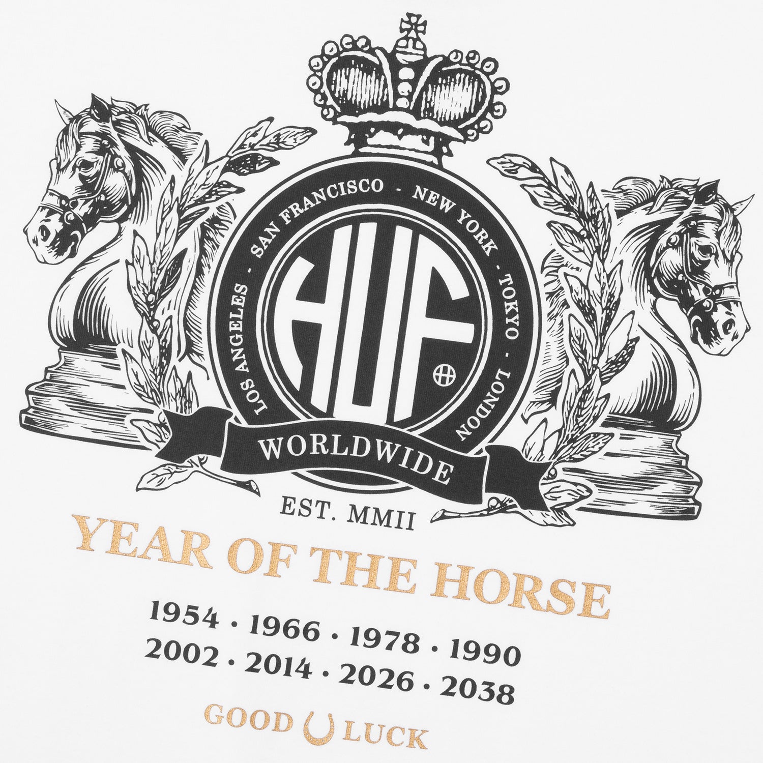 HUF (ハフ) Worldwide JP /T-SHIRTS(Tシャツ)/ YEAR OF THE HORSE TEE商品 / WHITE