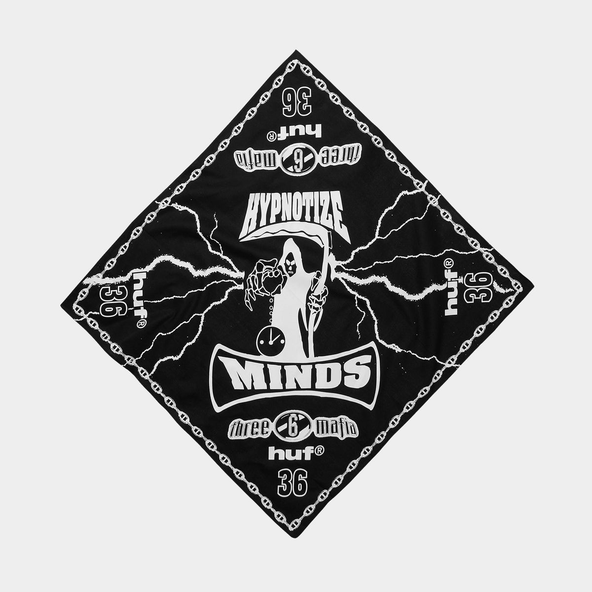 HUF (ハフ) Worldwide JP / OTHERS（その他アクセサリー） / huf® X THREE 6 MAFIA HYPNOTIZE MINDS BANDANA商品 / BLACK