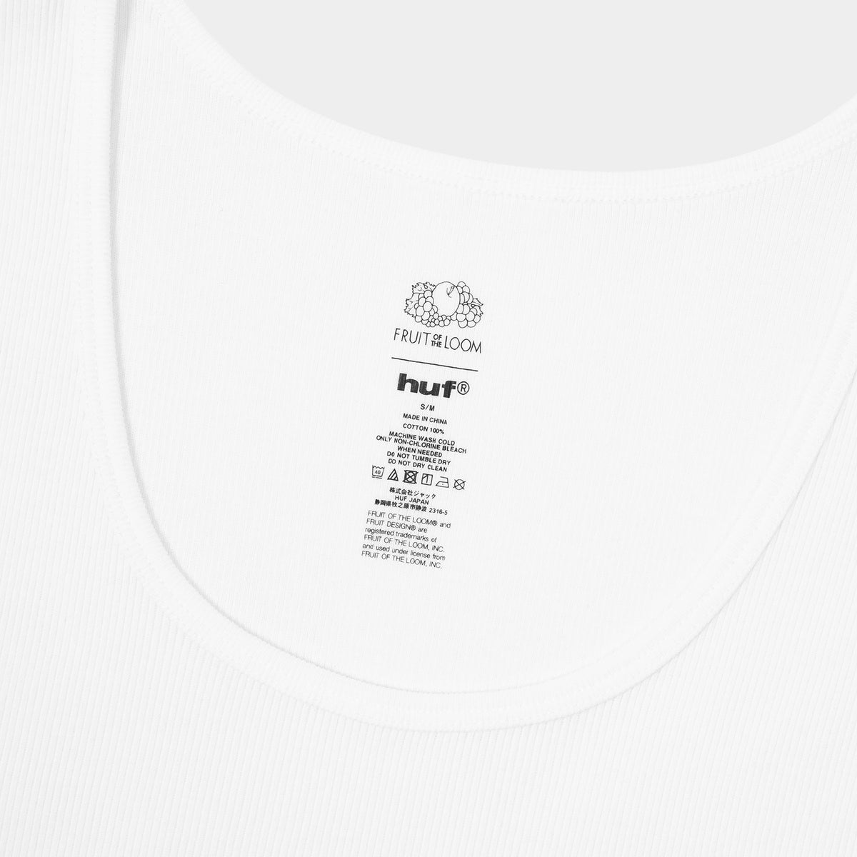 HUF (ハフ) Worldwide JP /OTHERS（その他アクセサリー）/ huf® X FRUIT OF THE LOOM RIB TANK 2P PACK商品 / WHITE