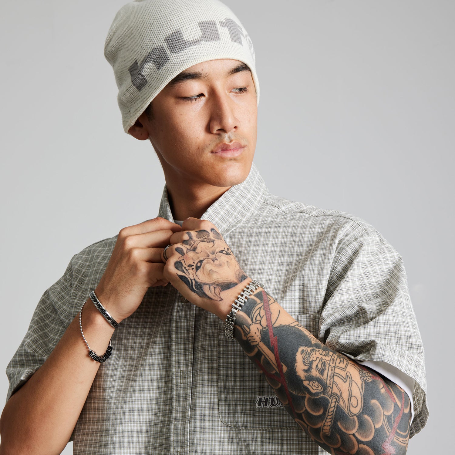 HUF (ハフ) Worldwide JP /HATS & BEANIES（ハット&ビーニー）/ 89 SKULL BEANIE商品 / BLACK/WHITE