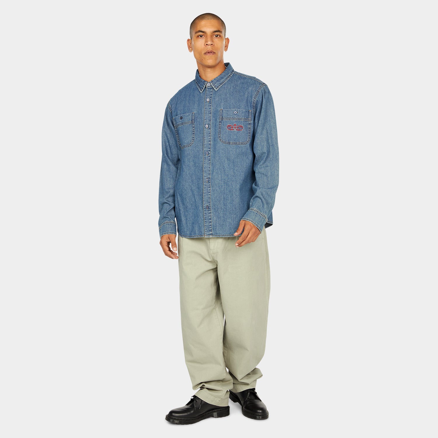 HUF (ハフ) Worldwide JP /TOPS & SHIRTS（トップス&シャツ）/ WORLDWIDE CLOTHIERS DENIM SHIRT商品 / INDIGO