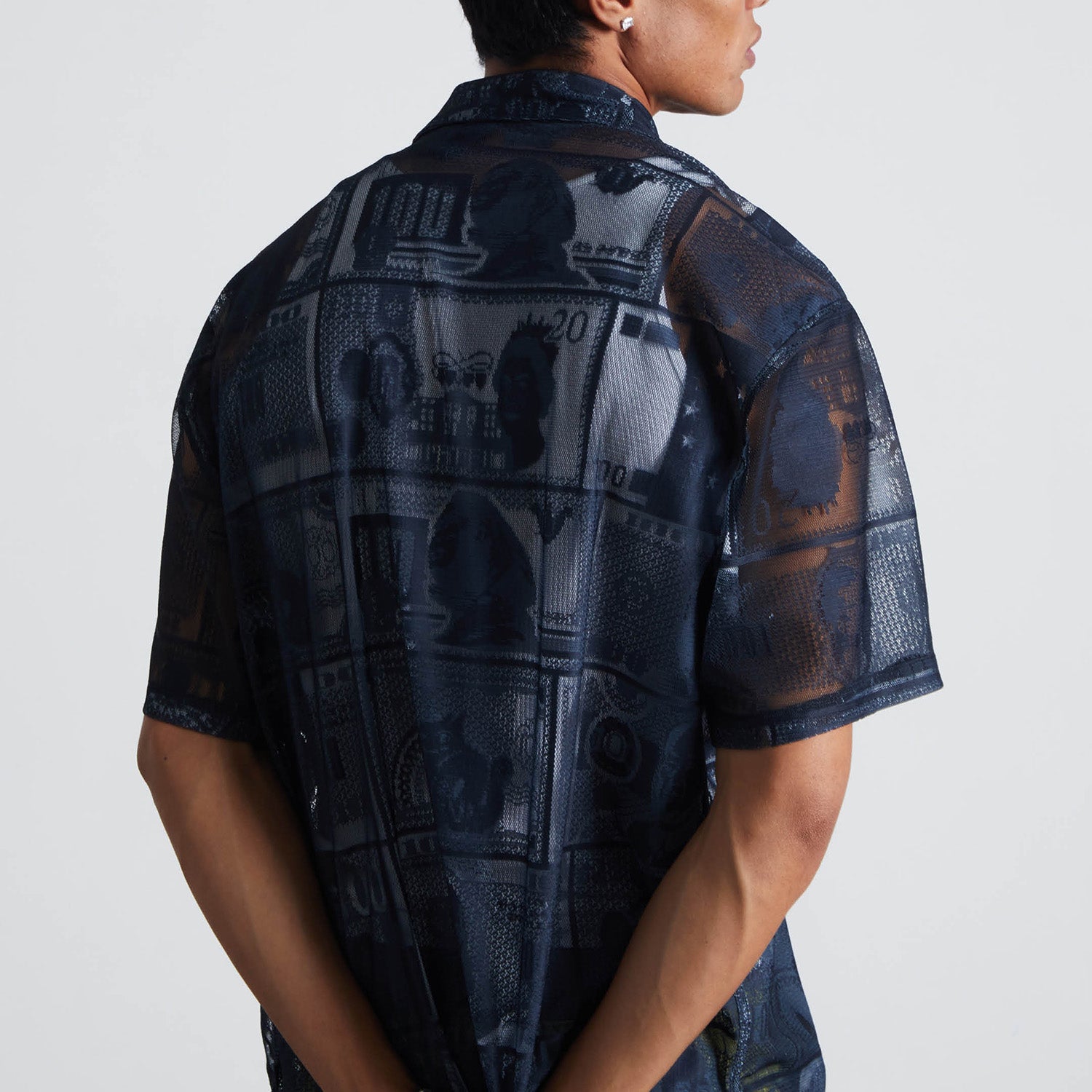 HUF (ハフ) Worldwide JP /TOPS & SHIRTS（トップス&シャツ）/ GLOBAL CURRENCY LACE SHIRT商品 / BLACK