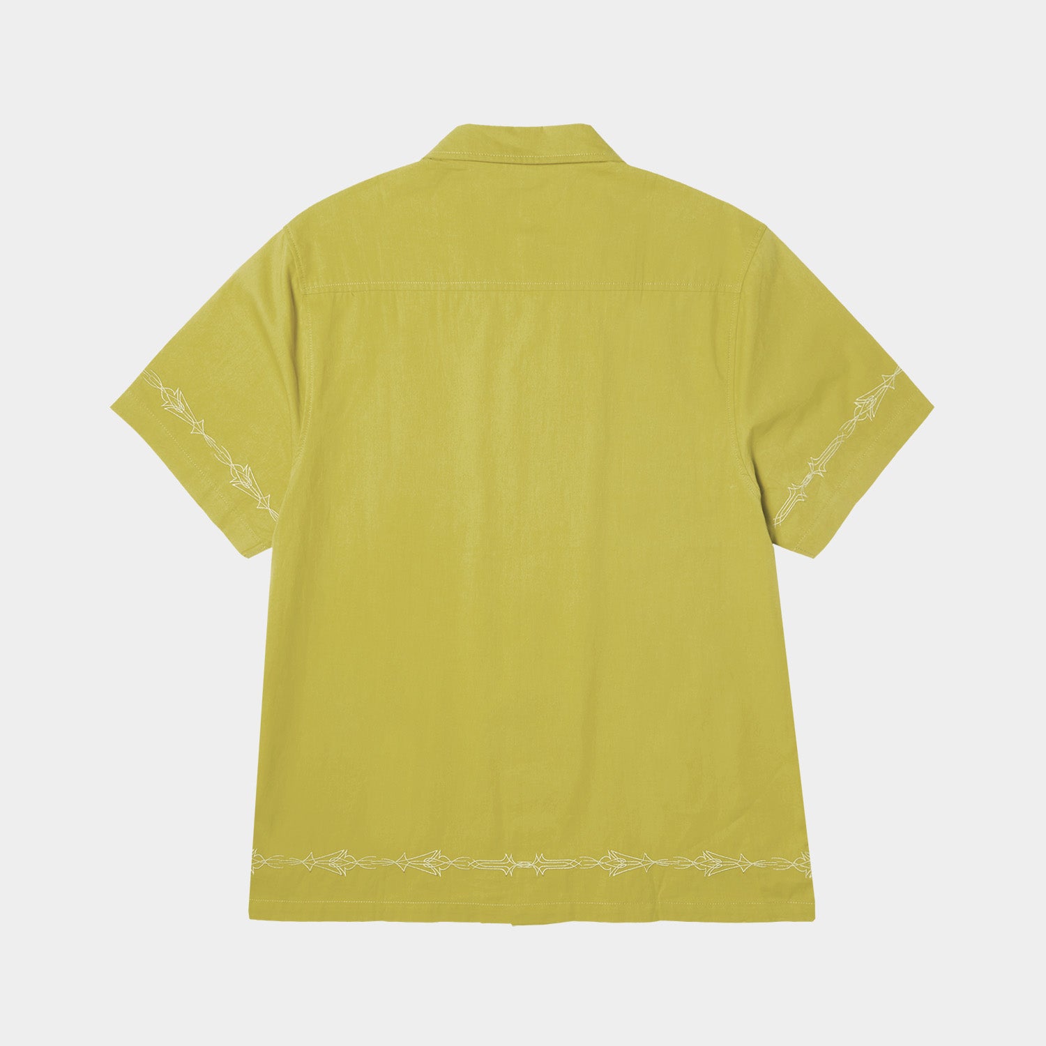 HUF (ハフ) Worldwide JP /TOPS & SHIRTS（トップス&シャツ）/ PINSTRIPE EMBROIDERED RESORT SHIRT商品 / AVOCADO