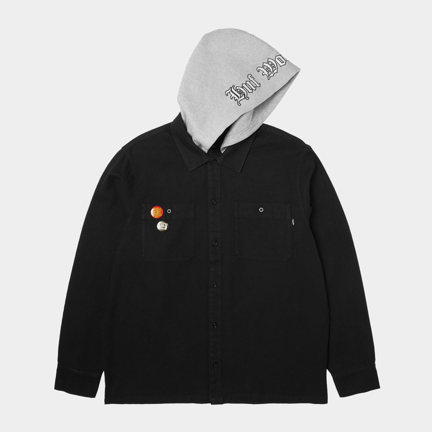 HUF (ハフ) Worldwide JP /TOPS & SHIRTS（トップス&シャツ）/ OLYMPIA HOODED OVERSHIRT商品 / BLACK