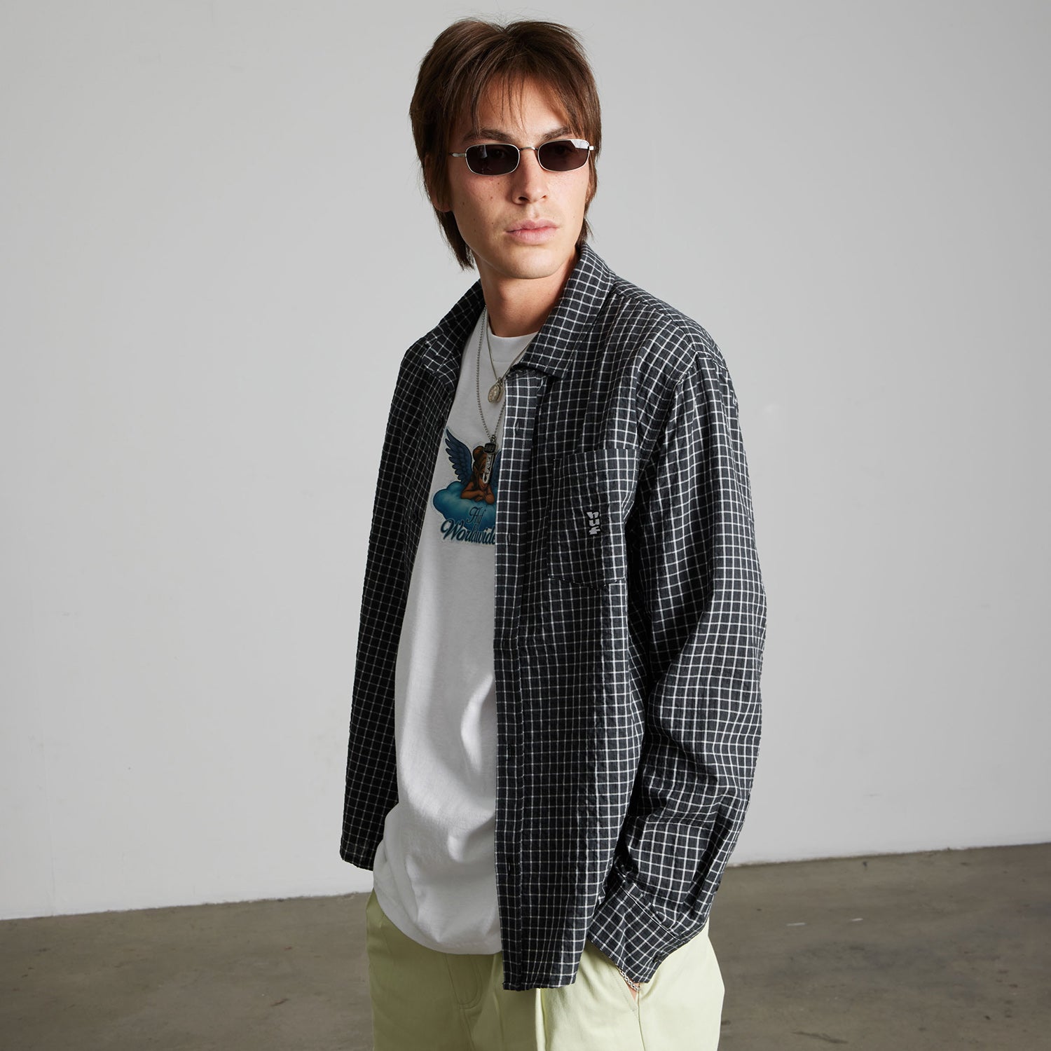 HUF (ハフ) Worldwide JP /TOPS & SHIRTS（トップス&シャツ）/ MEGABLAST LS WOVEN TOP商品 / BLACK