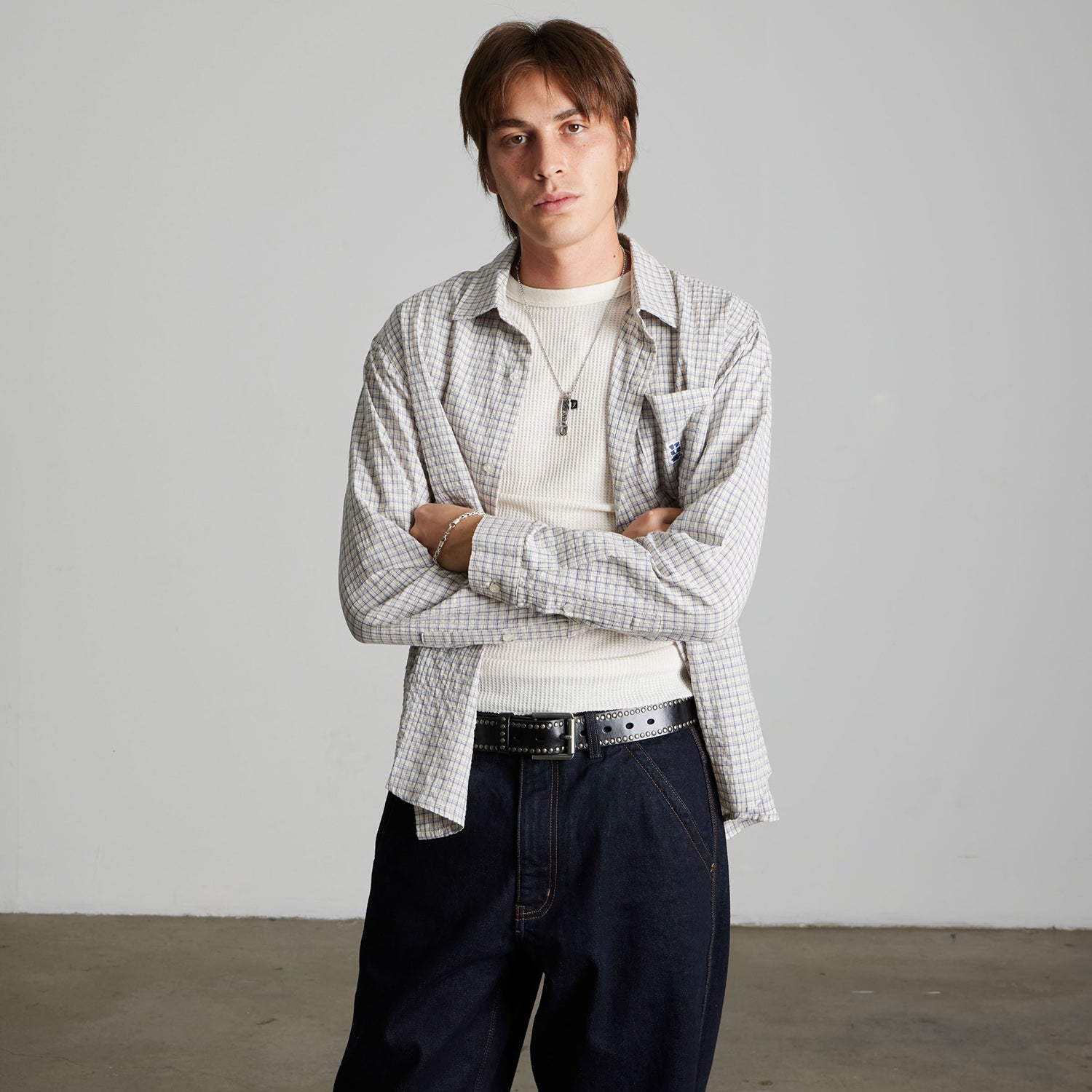 HUF (ハフ) Worldwide JP /TOPS & SHIRTS（トップス&シャツ）/ MEGABLAST LS WOVEN TOP商品 / BLACK