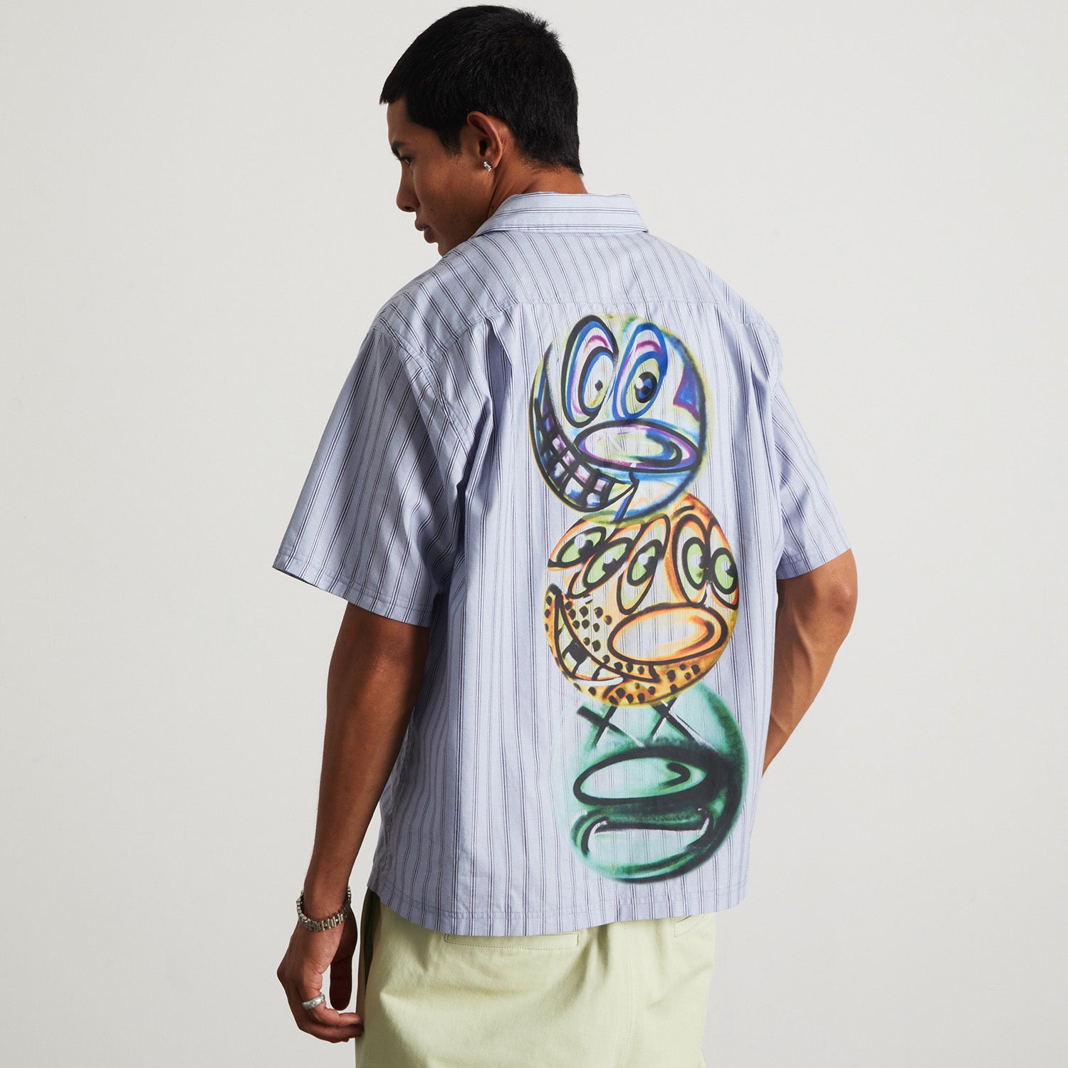 HUF (ハフ) Worldwide JP /TOPS & SHIRTS（トップス&シャツ）/ KENNY SCHARF TELEVISION STRIPE SHIRT商品 / MULTI