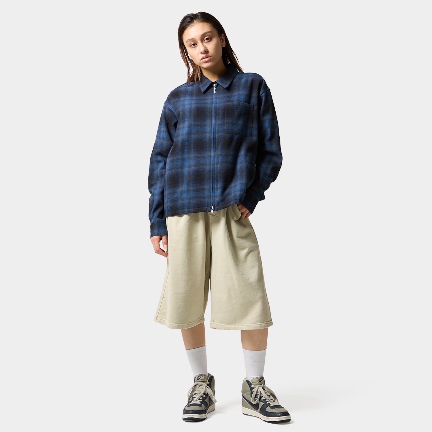 Huf シャツ 89 OUTLINE PLAID ZIP SHIRT｜TOPS & SHIRTS（トップス&シャツ