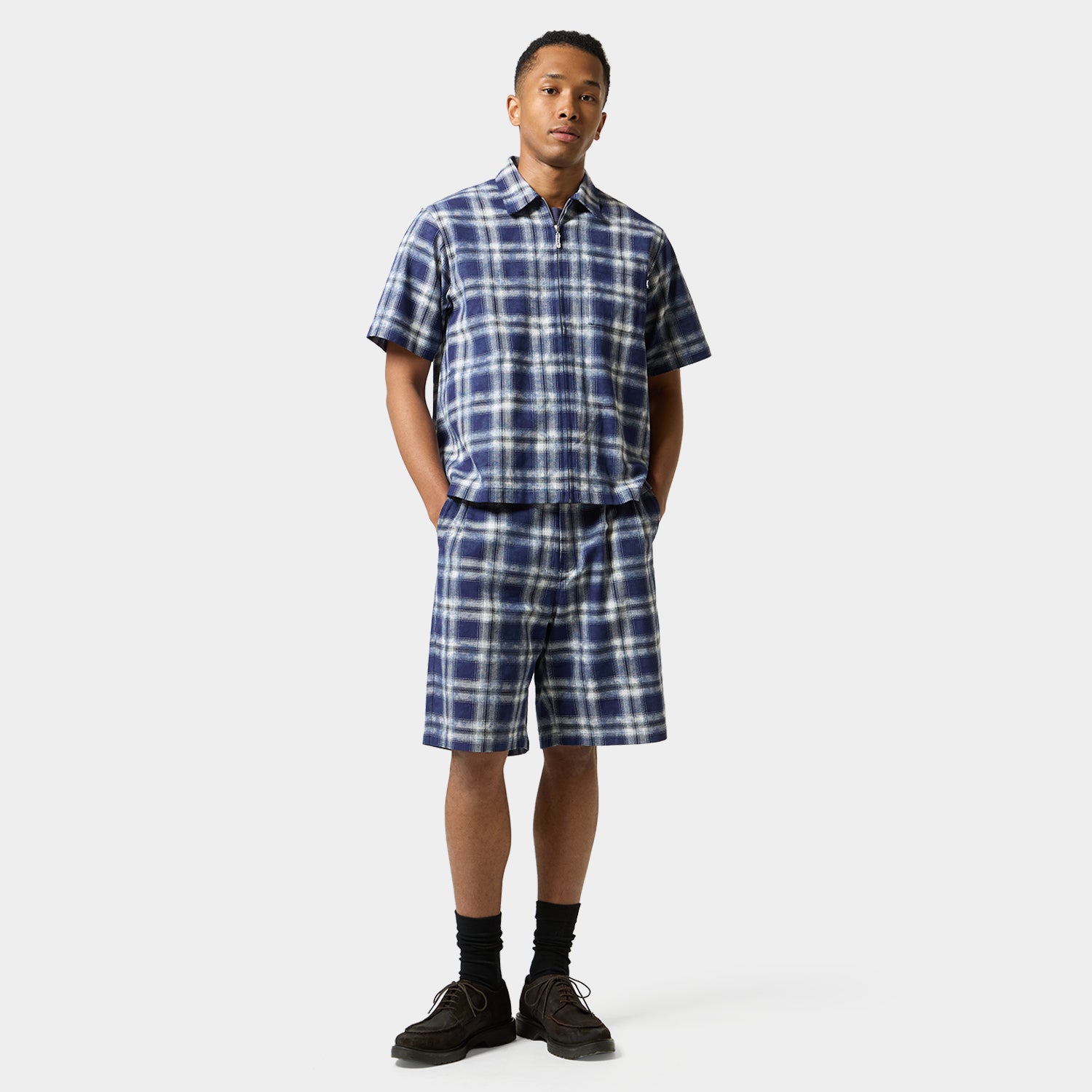 HUF (ハフ) Worldwide JP /TOPS & SHIRTS（トップス&シャツ）/ MISTY PLAID SHIRT商品 / NAVY