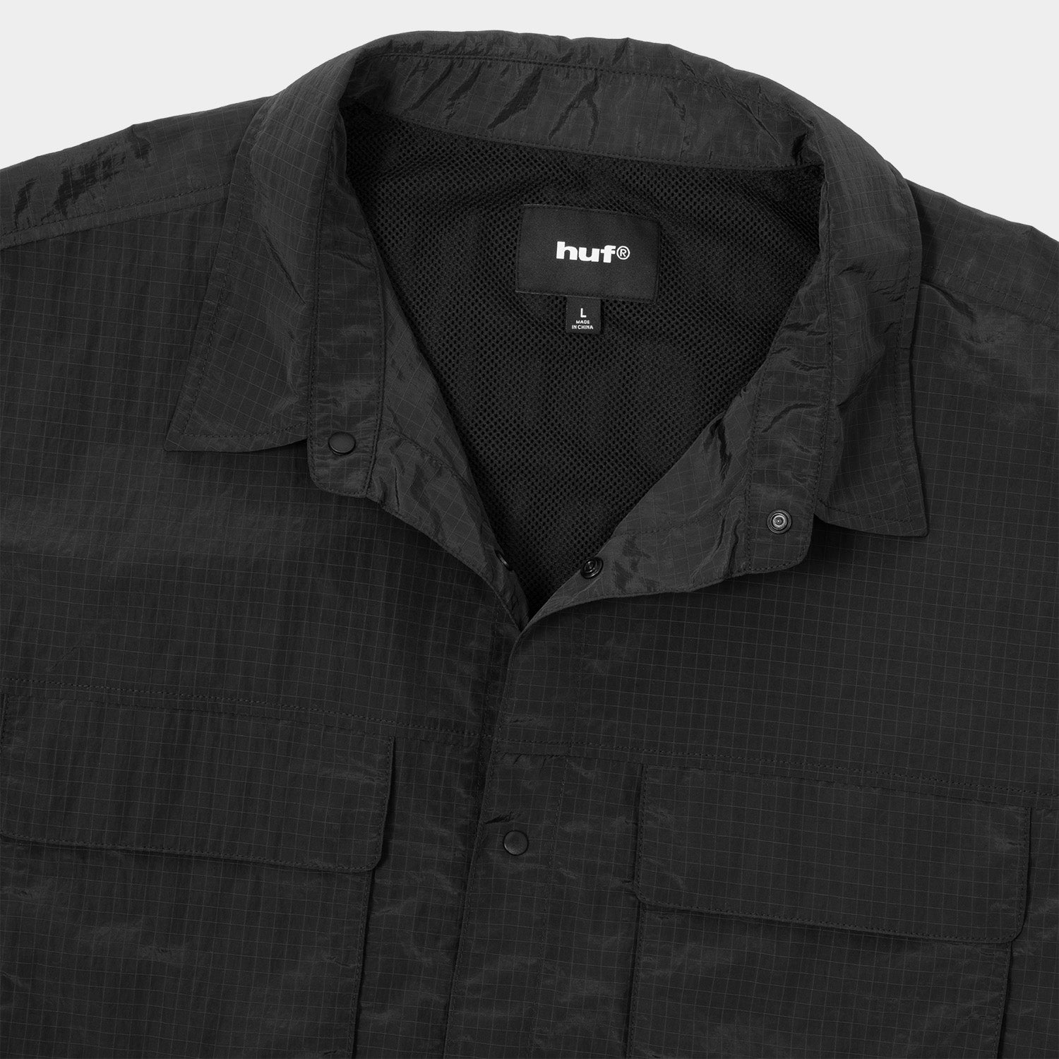 HUF (ハフ) Worldwide JP /TOPS & SHIRTS（トップス&シャツ）/ UTILITY NYLON SHEER SHIRT商品 / BLACK