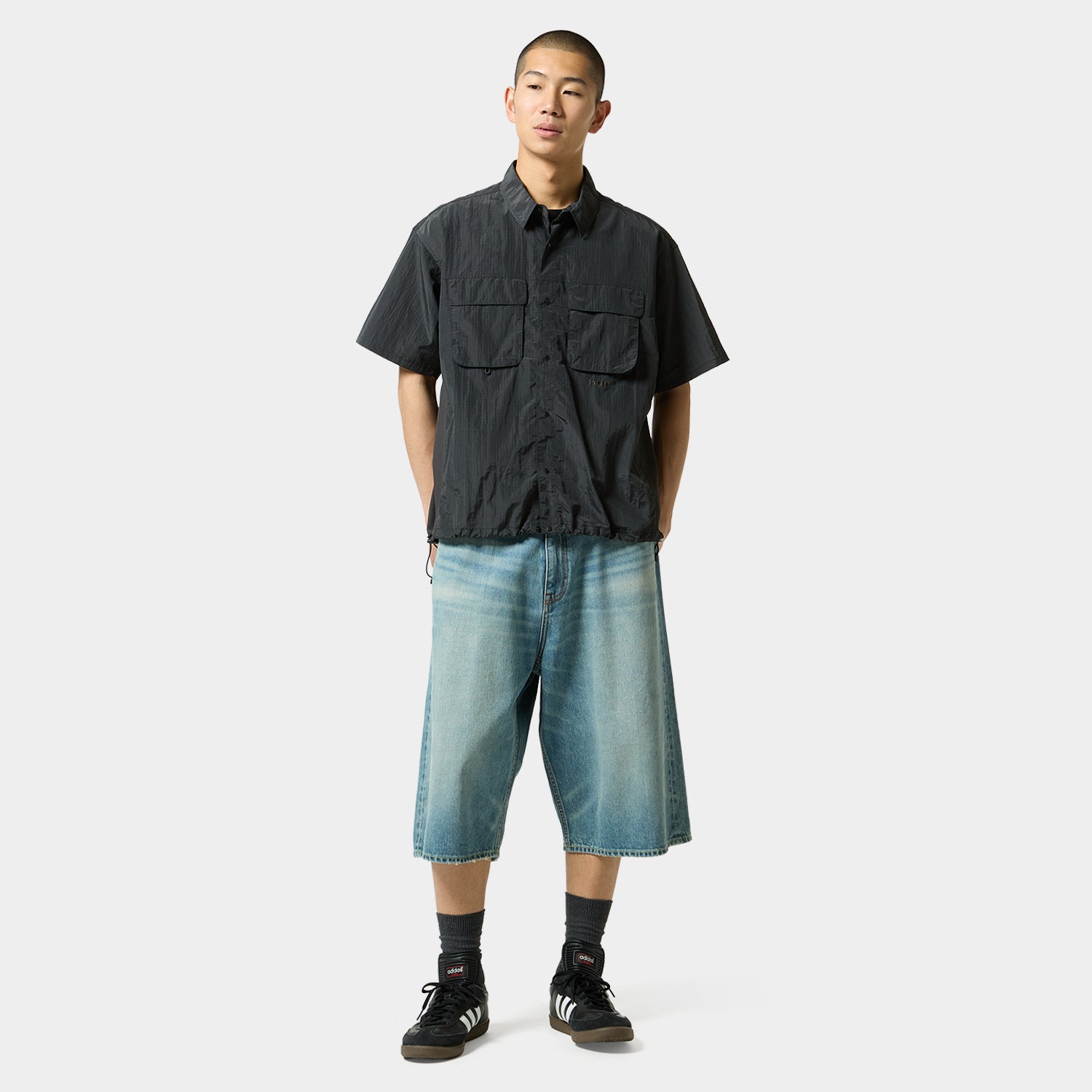 HUF (ハフ) Worldwide JP /TOPS & SHIRTS（トップス&シャツ）/ UTILITY NYLON SHEER SHIRT商品 / BLACK