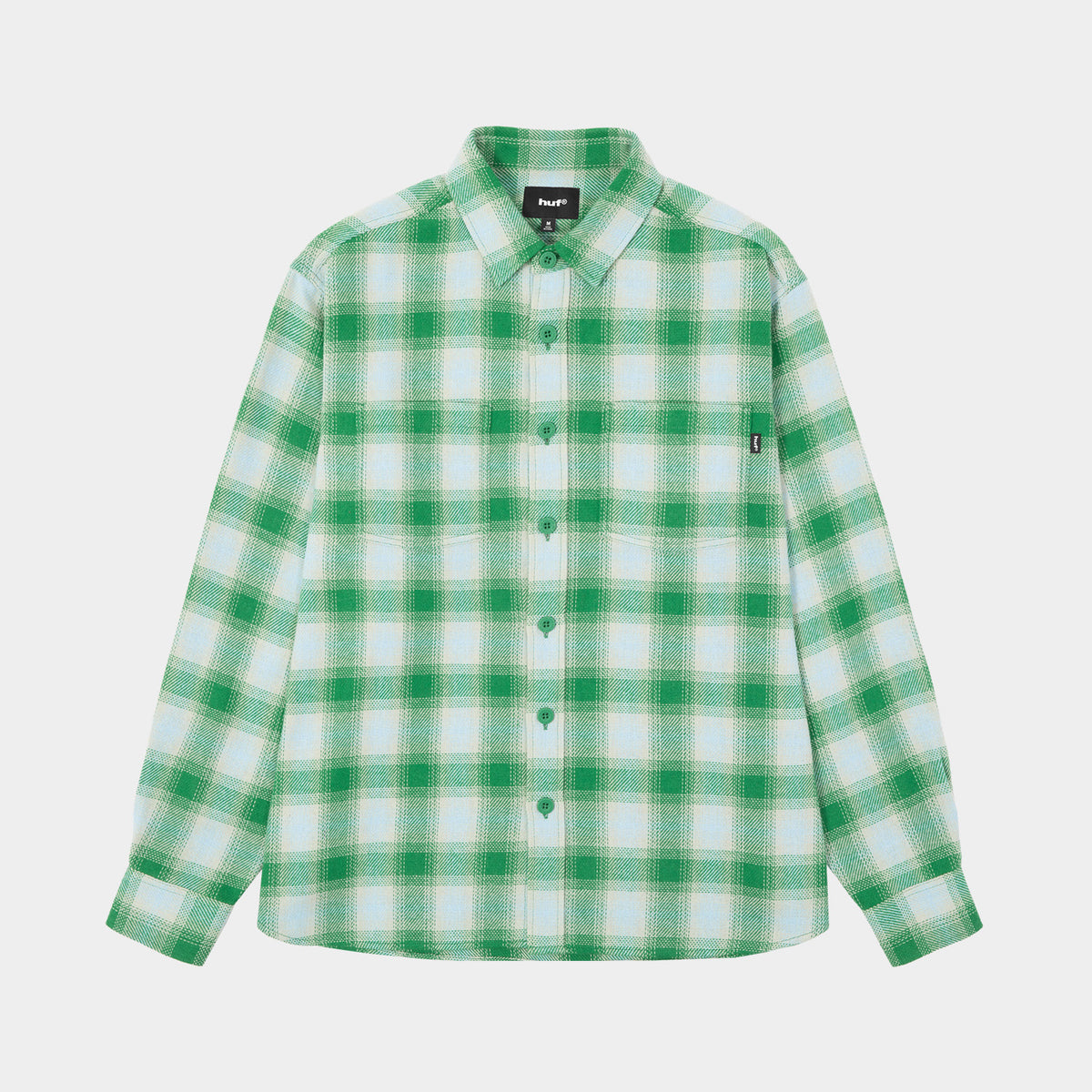 HUF (ハフ) Worldwide JP /TOPS & SHIRTS（トップス&シャツ）/ GEARY FLANNEL LS SHIRT商品 / GREEN