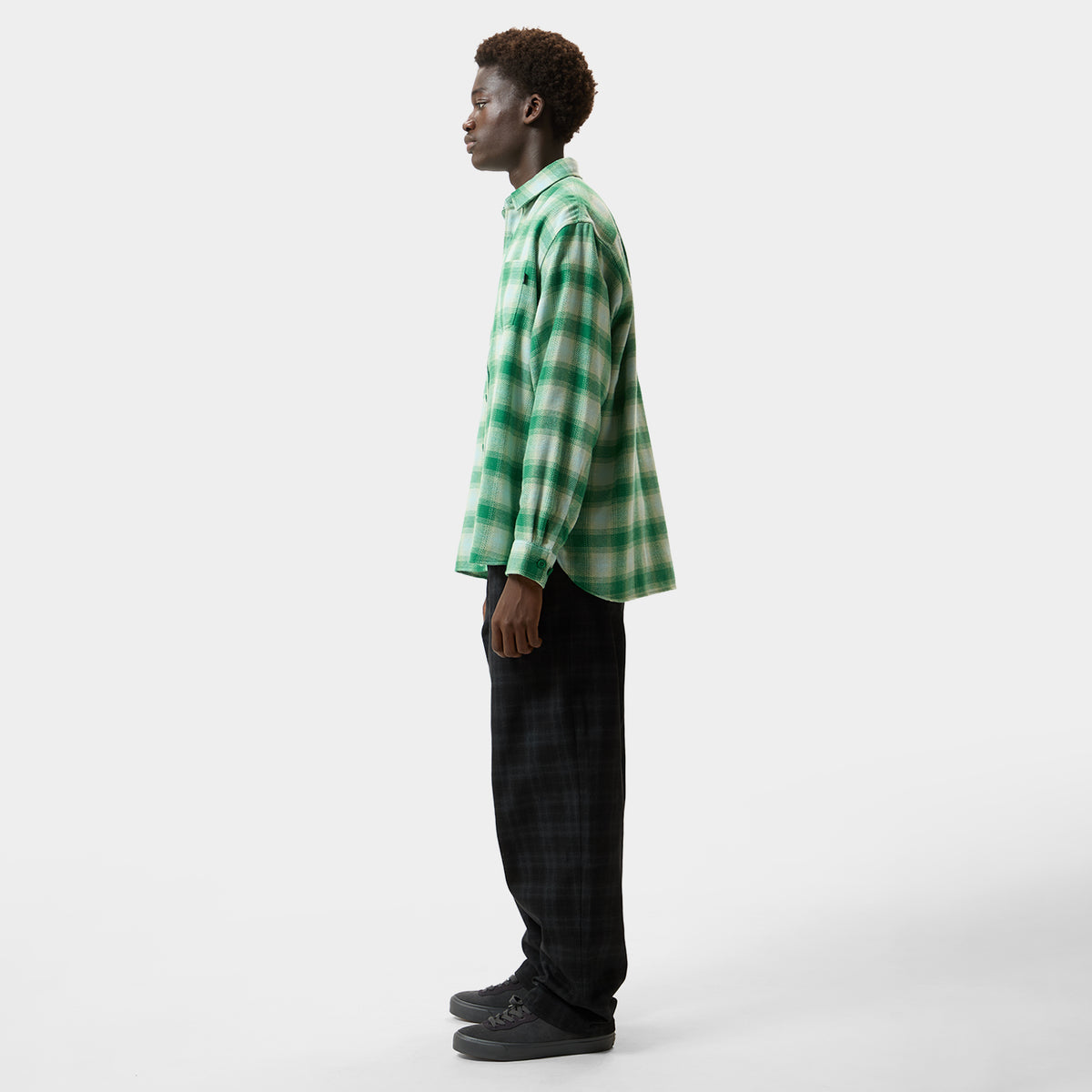 HUF (ハフ) Worldwide JP /TOPS & SHIRTS（トップス&シャツ）/ GEARY FLANNEL LS SHIRT商品 / GREEN