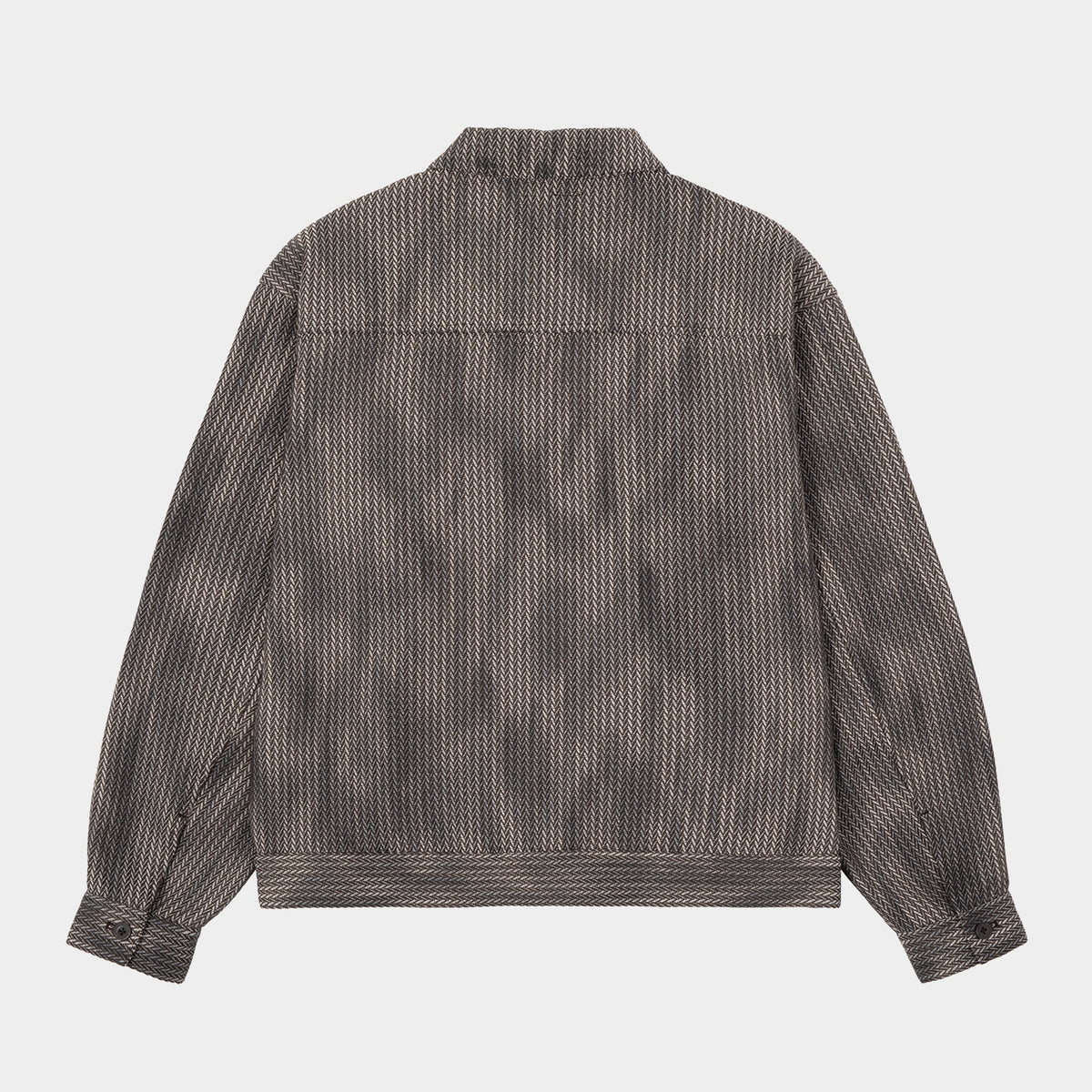 HUF (ハフ) Worldwide JP /TOPS & SHIRTS（トップス&シャツ）/ HERRINGBONE FADE ZIP LS SHIRT商品 / BROWN