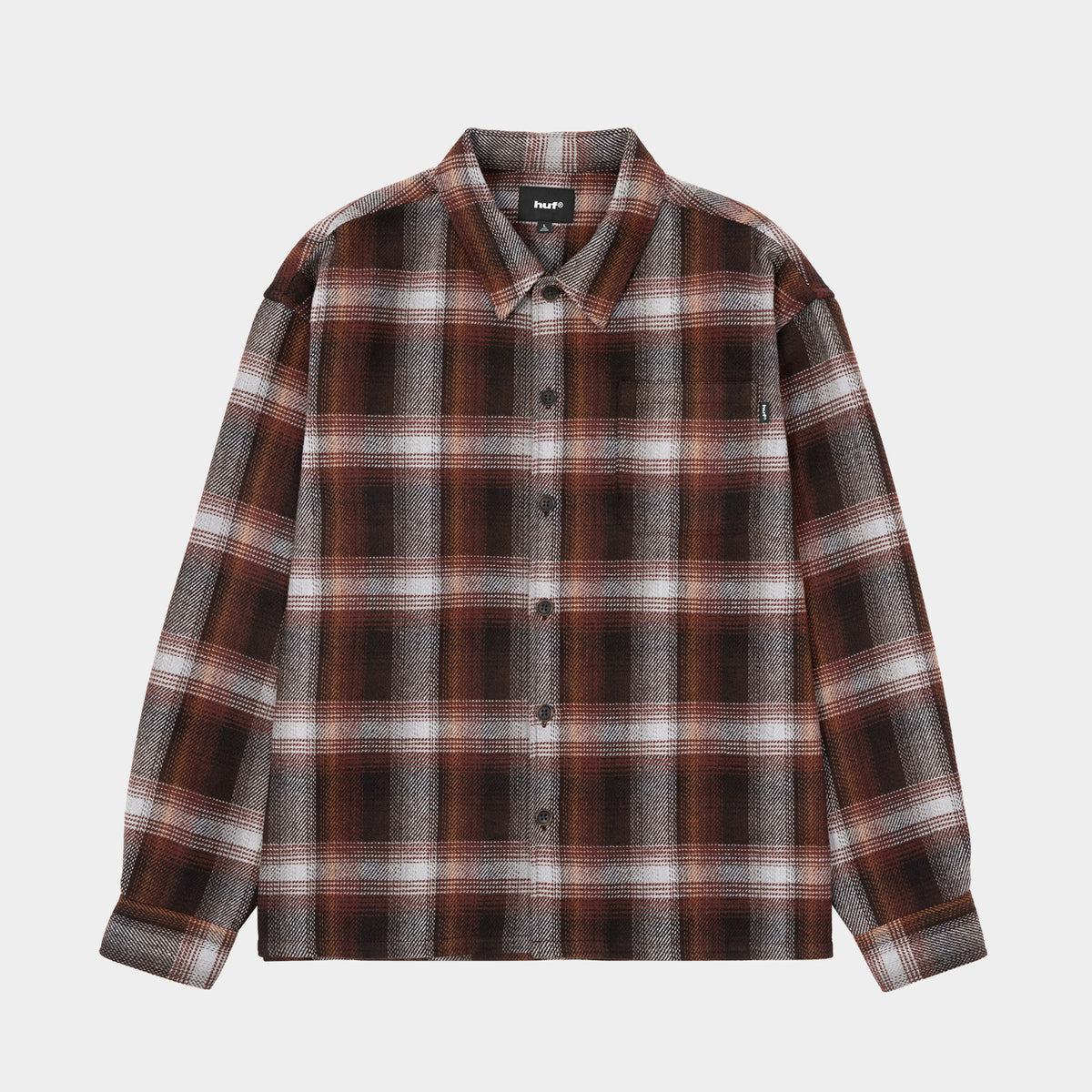 HUF (ハフ) Worldwide JP / TOPS & SHIRTS（トップス&シャツ） / GRADIENT OMBRE LS SHIRT商品 / BURGUNDY