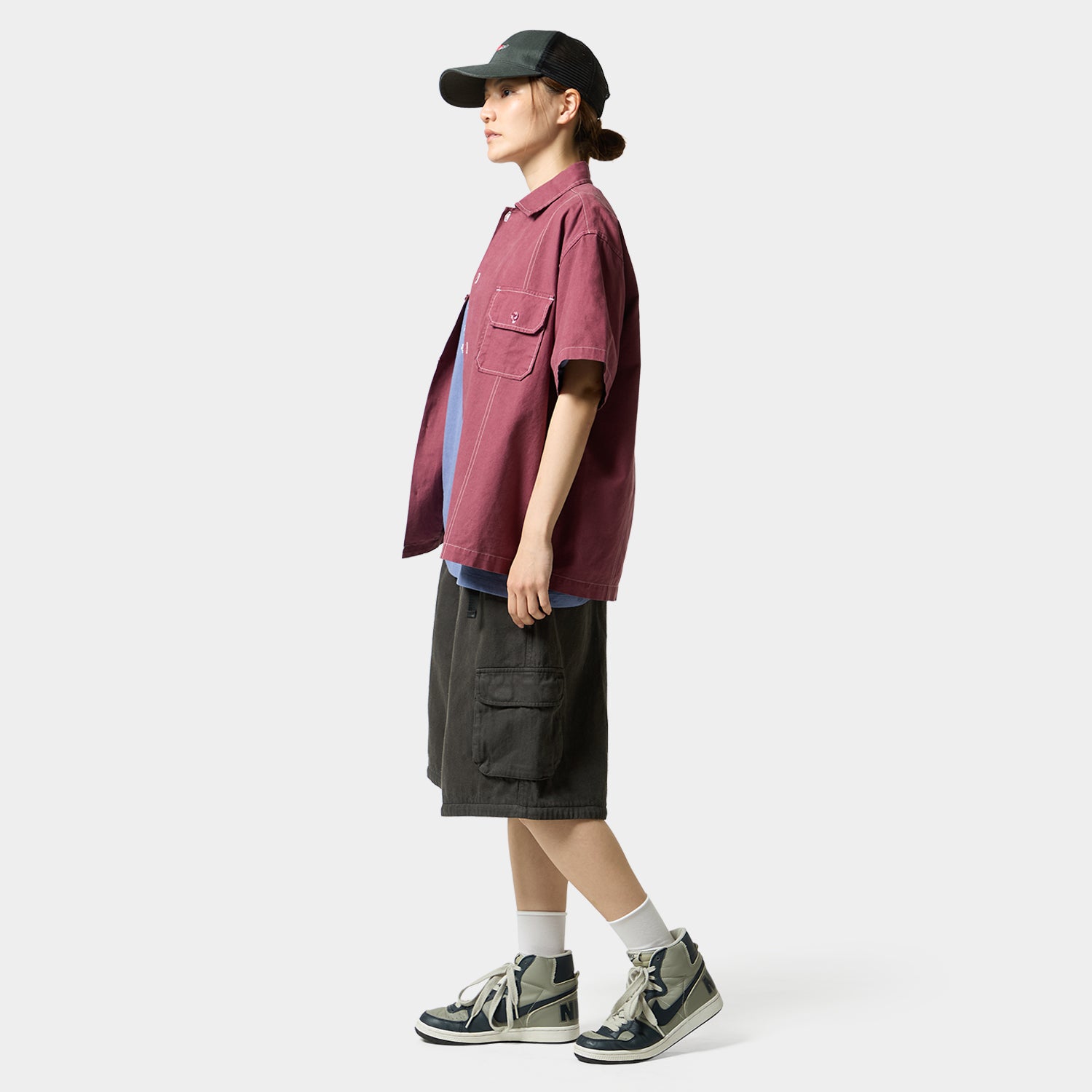 HUF (ハフ) Worldwide JP /TOPS & SHIRTS（トップス&シャツ）/ huf CO-OP CONTRAST DYED SHIRT商品 / BURGUNDY