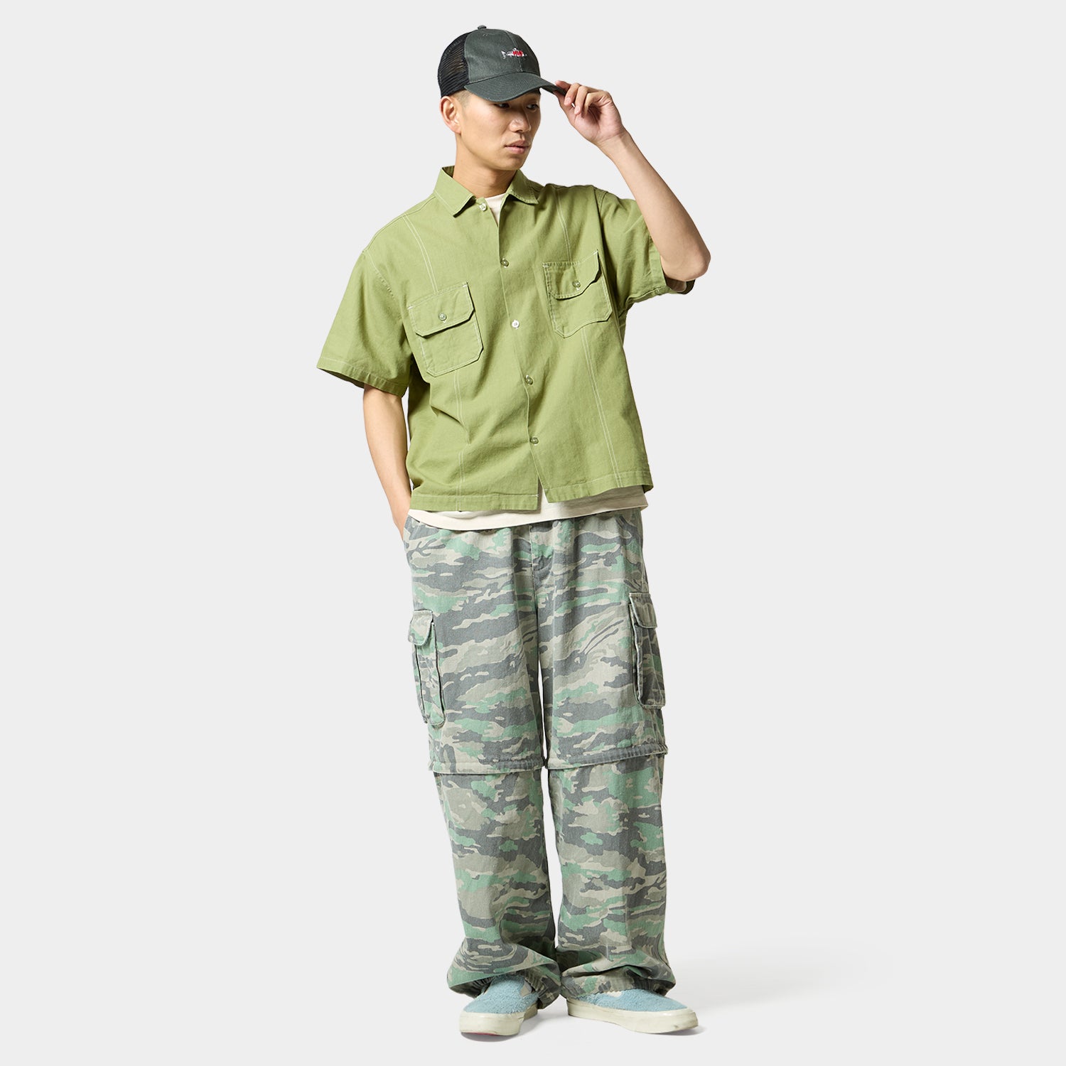 HUF (ハフ) Worldwide JP /TOPS & SHIRTS（トップス&シャツ）/ huf CO-OP CONTRAST DYED SHIRT商品 / BURGUNDY