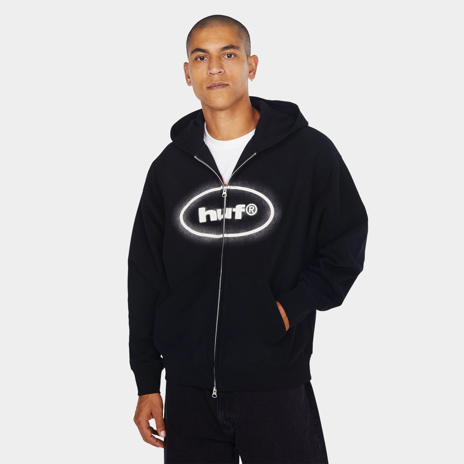 HUF (ハフ) Worldwide JP /HOODIES（パーカー）/ DISNEY | HUF MICKEY SPRAY FULL ZIP HOODIE商品 / BLACK