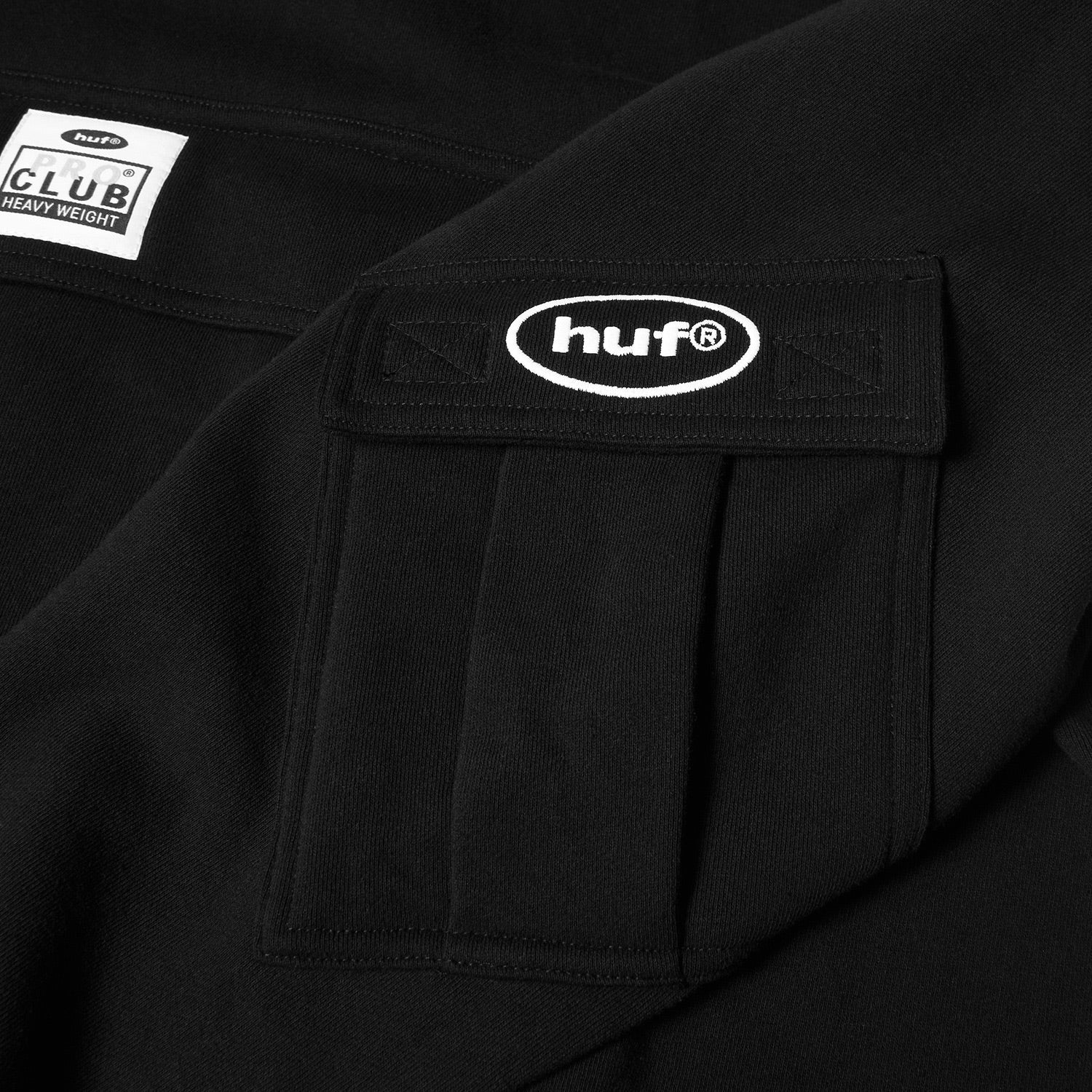 HUF (ハフ) Worldwide JP /HOODIES（パーカー）/ HUF X PROCLUB MULTI POCKET HOODIE商品 / BLACK