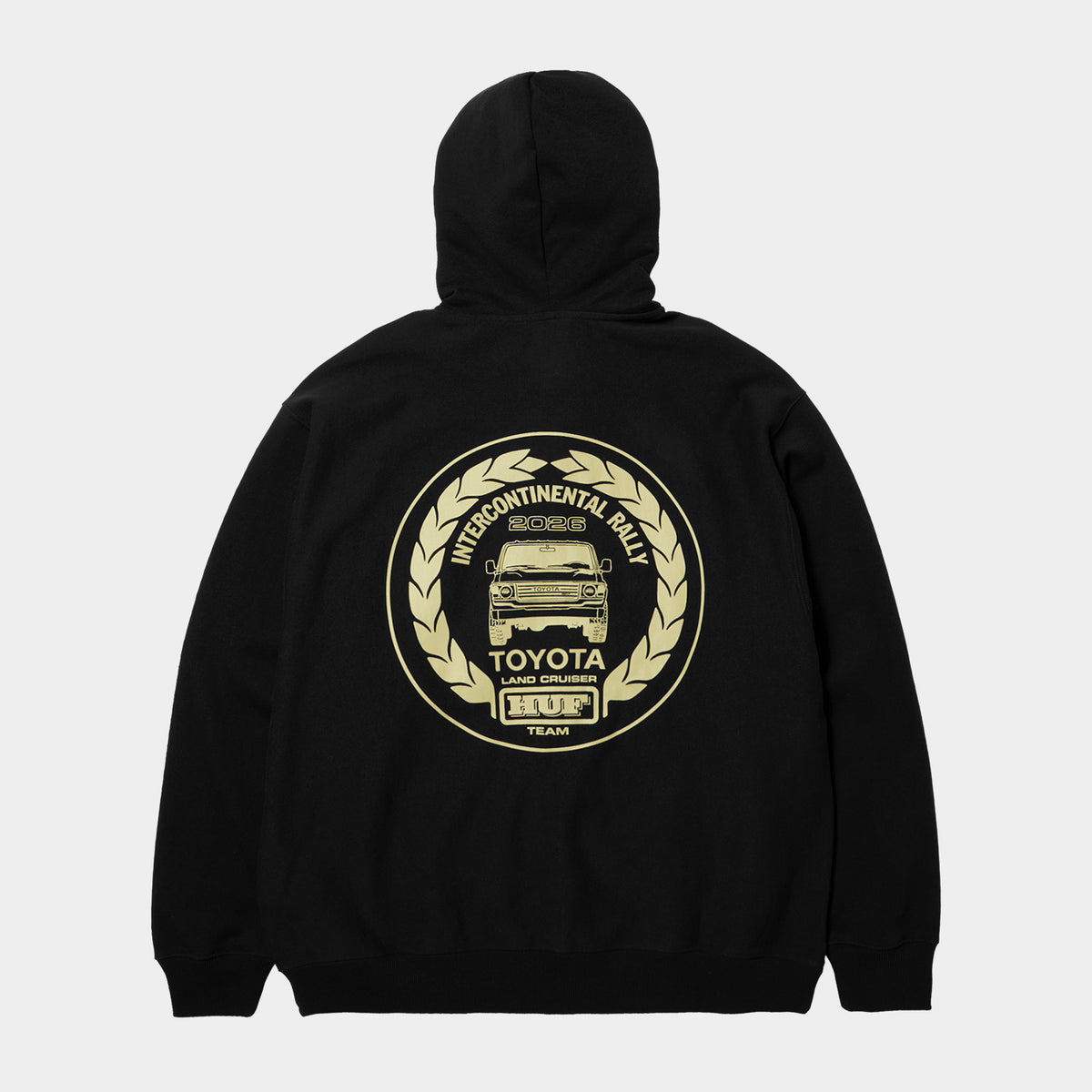 HUF (ハフ) Worldwide JP /HOODIES（パーカー）/ huf® X TOYOTA LAND CRUISER HEAVYWEIGHT FULL ZIP HOODIE商品 / BLACK