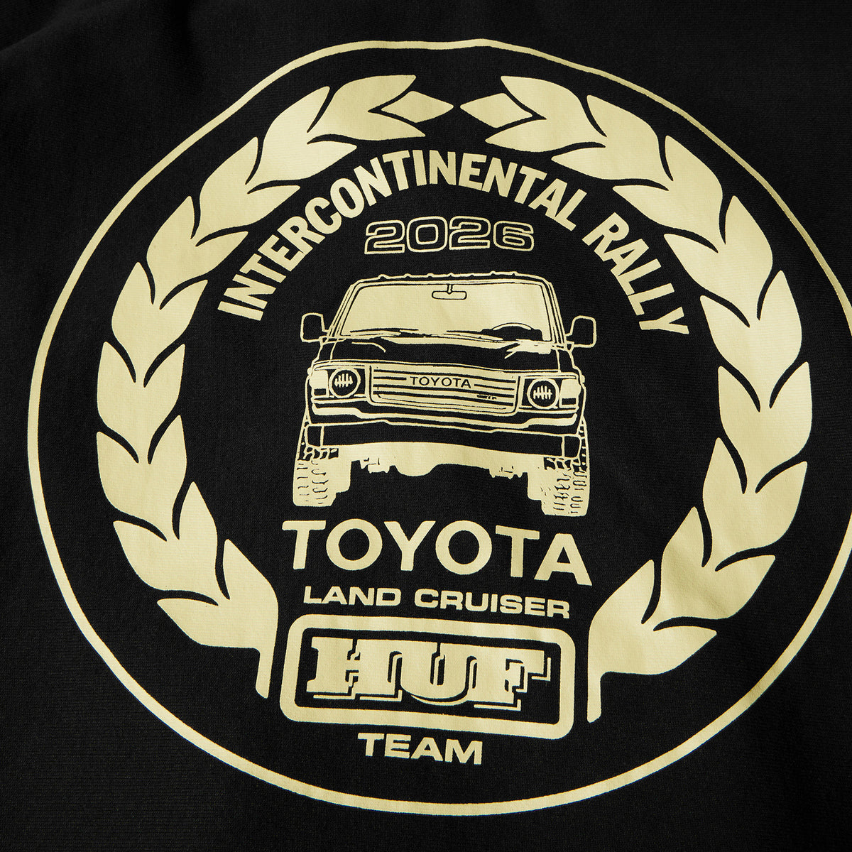 HUF (ハフ) Worldwide JP /HOODIES（パーカー）/ huf® X TOYOTA LAND CRUISER HEAVYWEIGHT FULL ZIP HOODIE商品 / BLACK