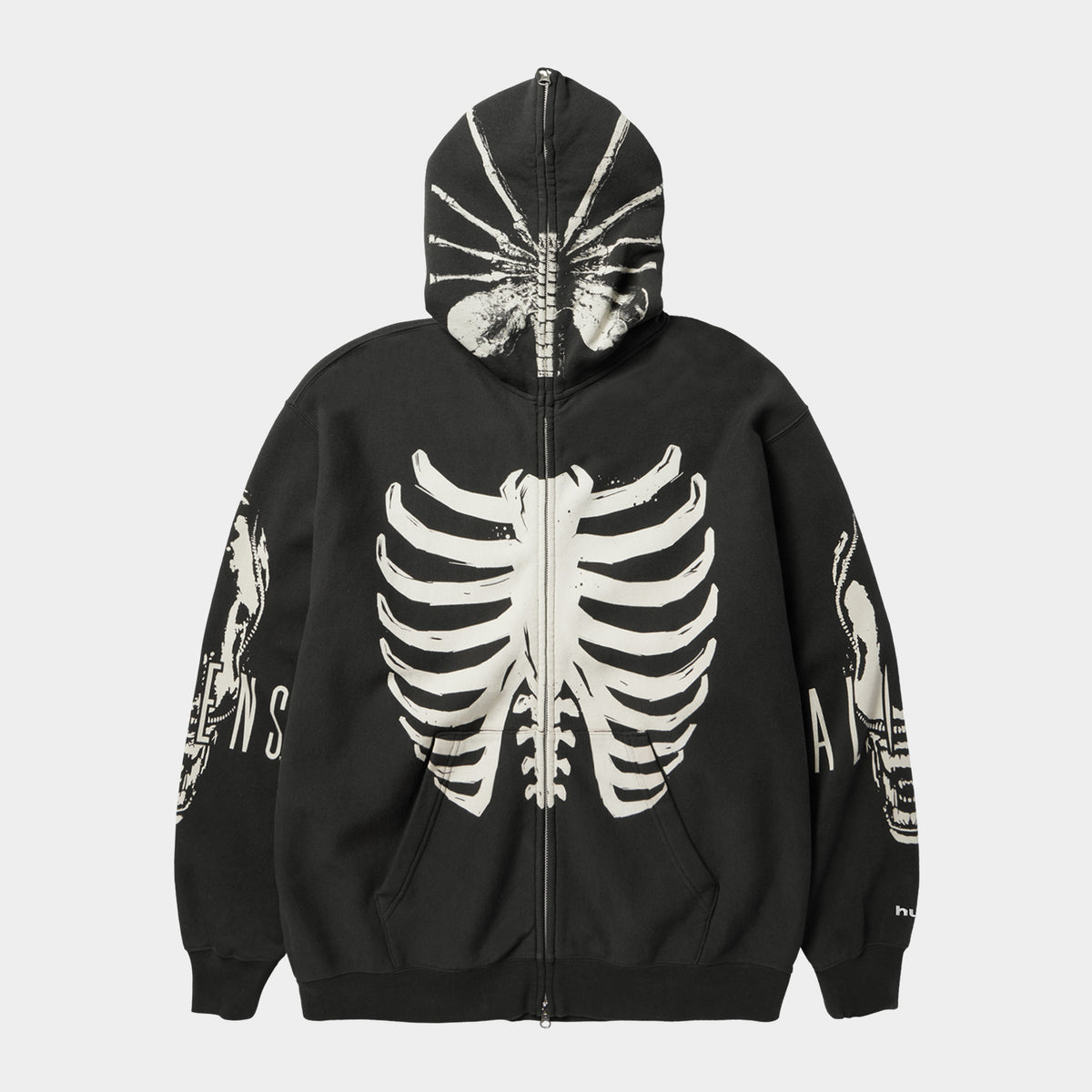 HUF (ハフ) Worldwide JP /HOODIES（パーカー）/ HUF X ALIENS FACEHUGGER FULL ZIP WASHED HOODIE商品 / VINTAGE BLACK