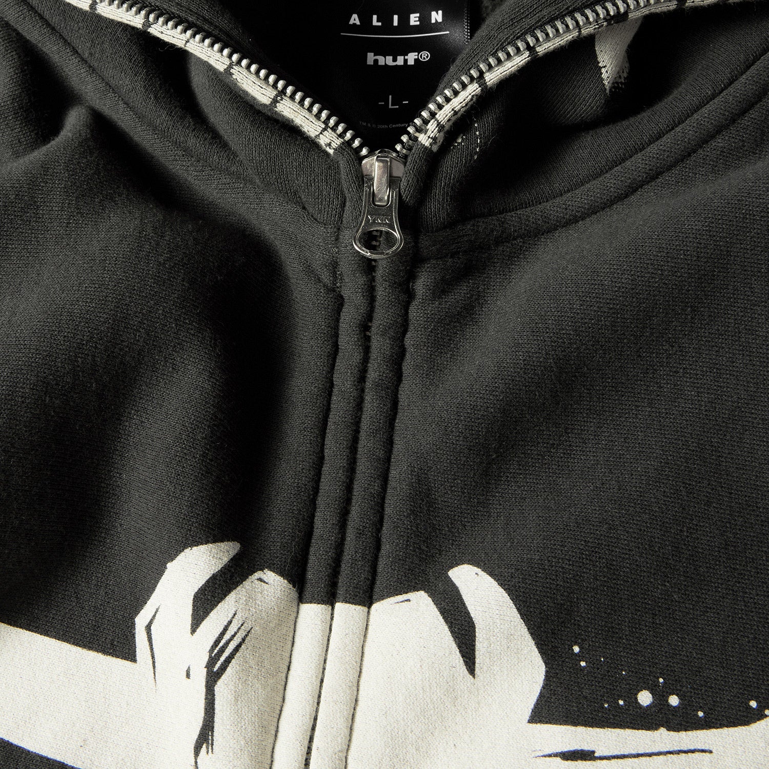 HUF (ハフ) Worldwide JP /HOODIES（パーカー）/ HUF X ALIENS FACEHUGGER FULL ZIP WASHED HOODIE商品 / VINTAGE BLACK