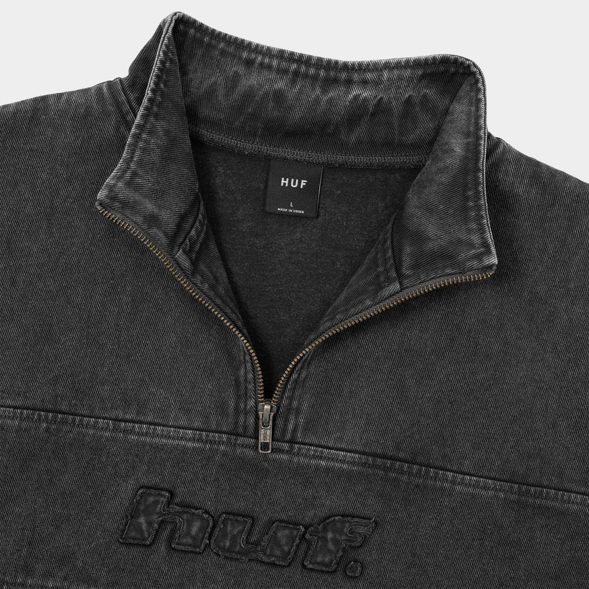 DISTRESSED LOGO HALF ZIP- HUF Worldwide JP