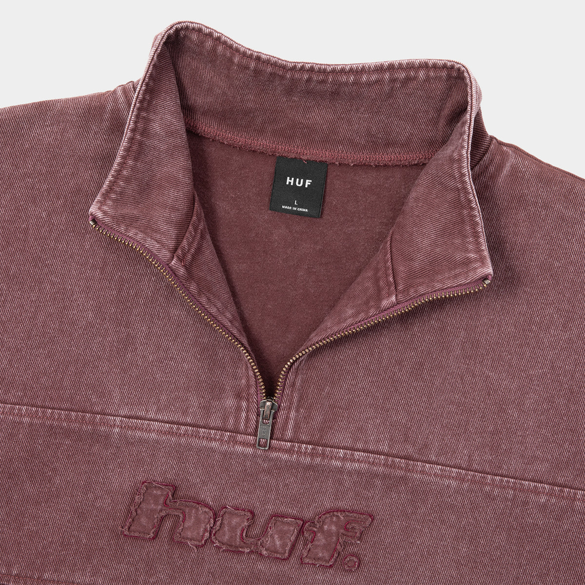 DISTRESSED LOGO HALF ZIP- HUF Worldwide JP