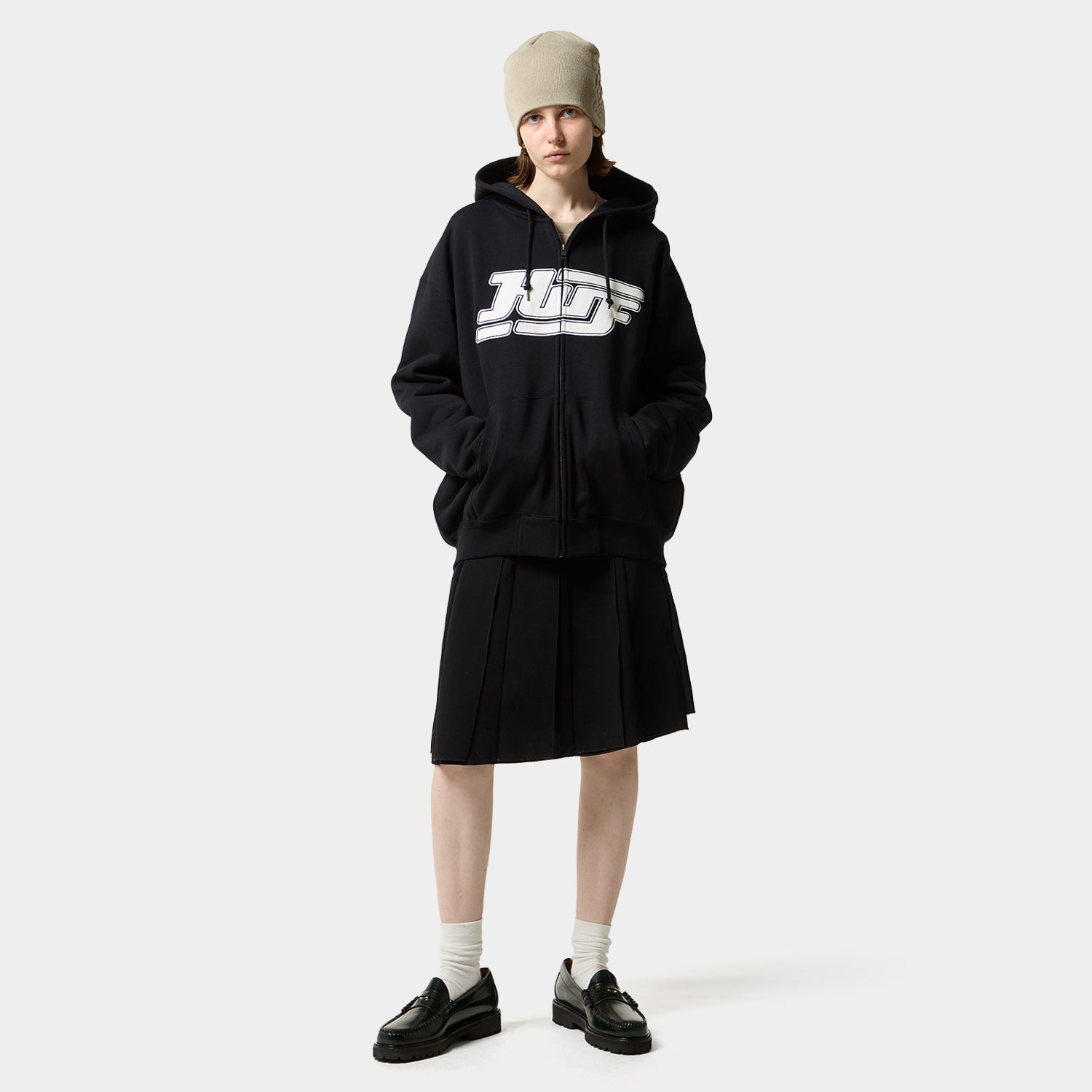 HUF (ハフ) Worldwide JP /HOODIES（パーカー）/ EXHAUST FULL ZIP HOODIE商品 / BLACK